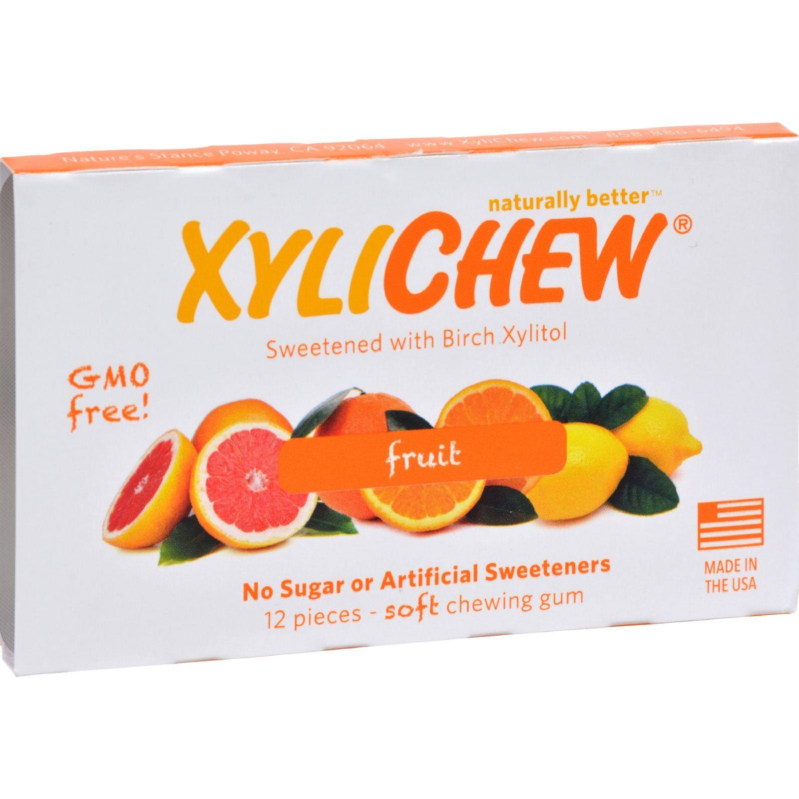 Xylichew Chewing Gum - Fruit, 12 Pieces