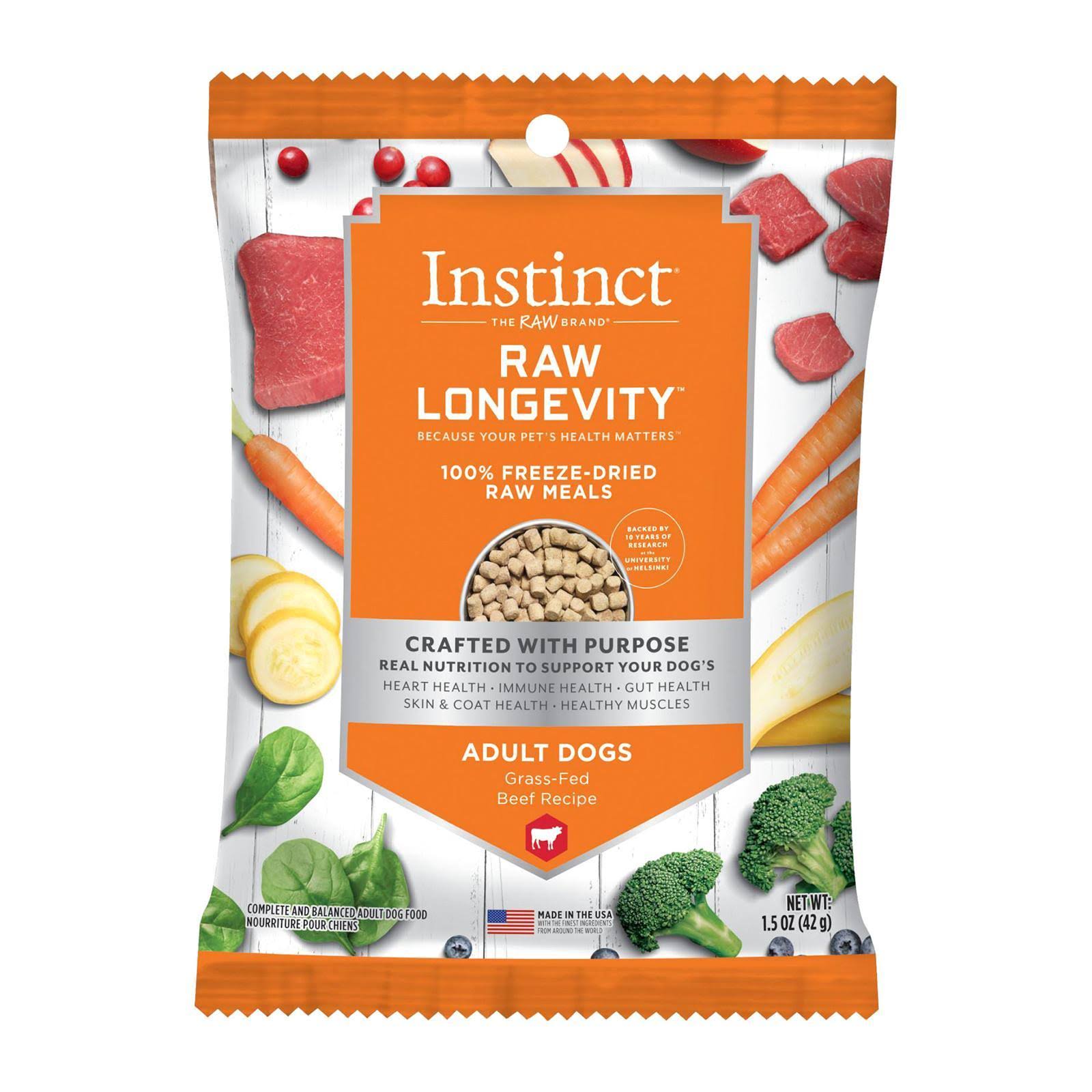 Instinct Raw Longevity Beef Freeze-Dried Dog Food, 1.5-oz