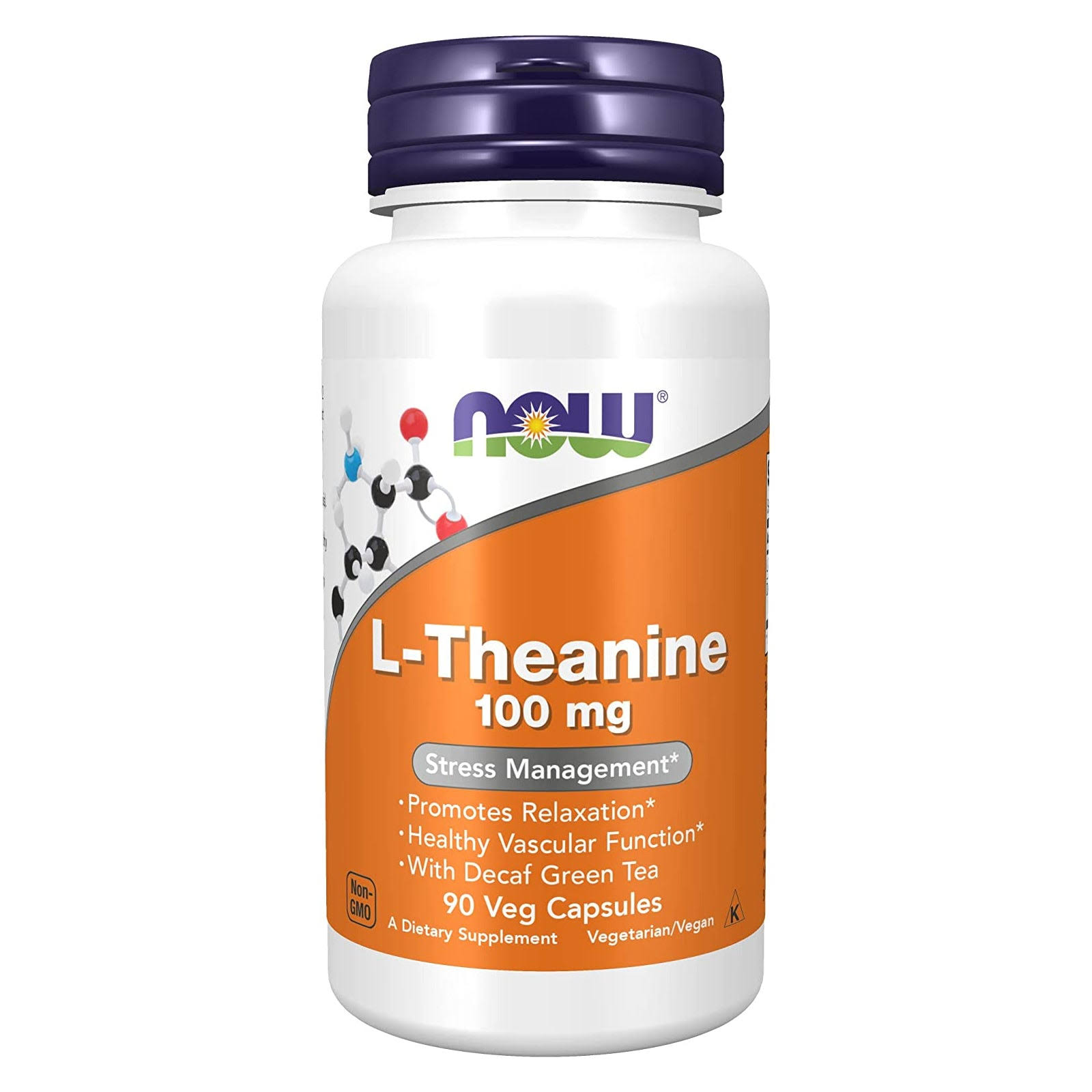 NOW Foods L-Theanine 100 mg 90 Veg Capsules