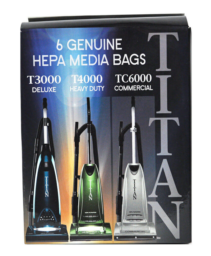 Titan T3000, T4000, TC6000 HEPA Paper Vacuum Bags TUV-H 6PK