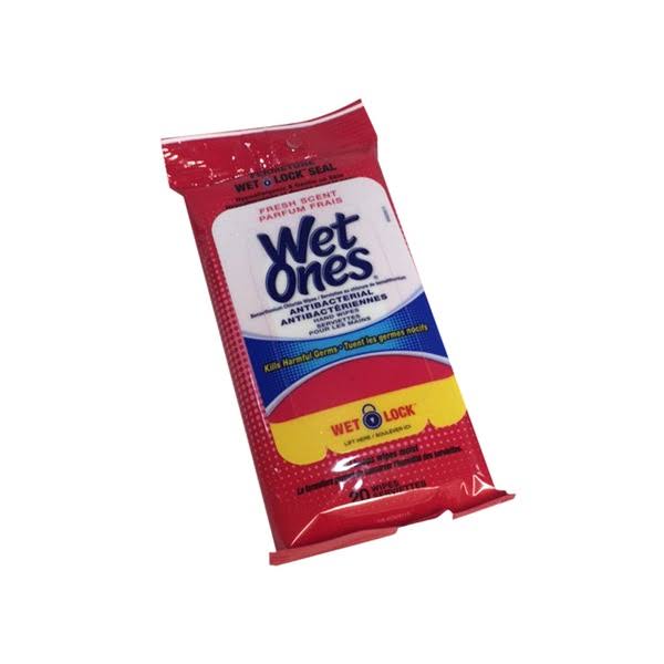 Wet Ones Antibacterial Fresh Scented Hand And Face Wet Wipes Travel