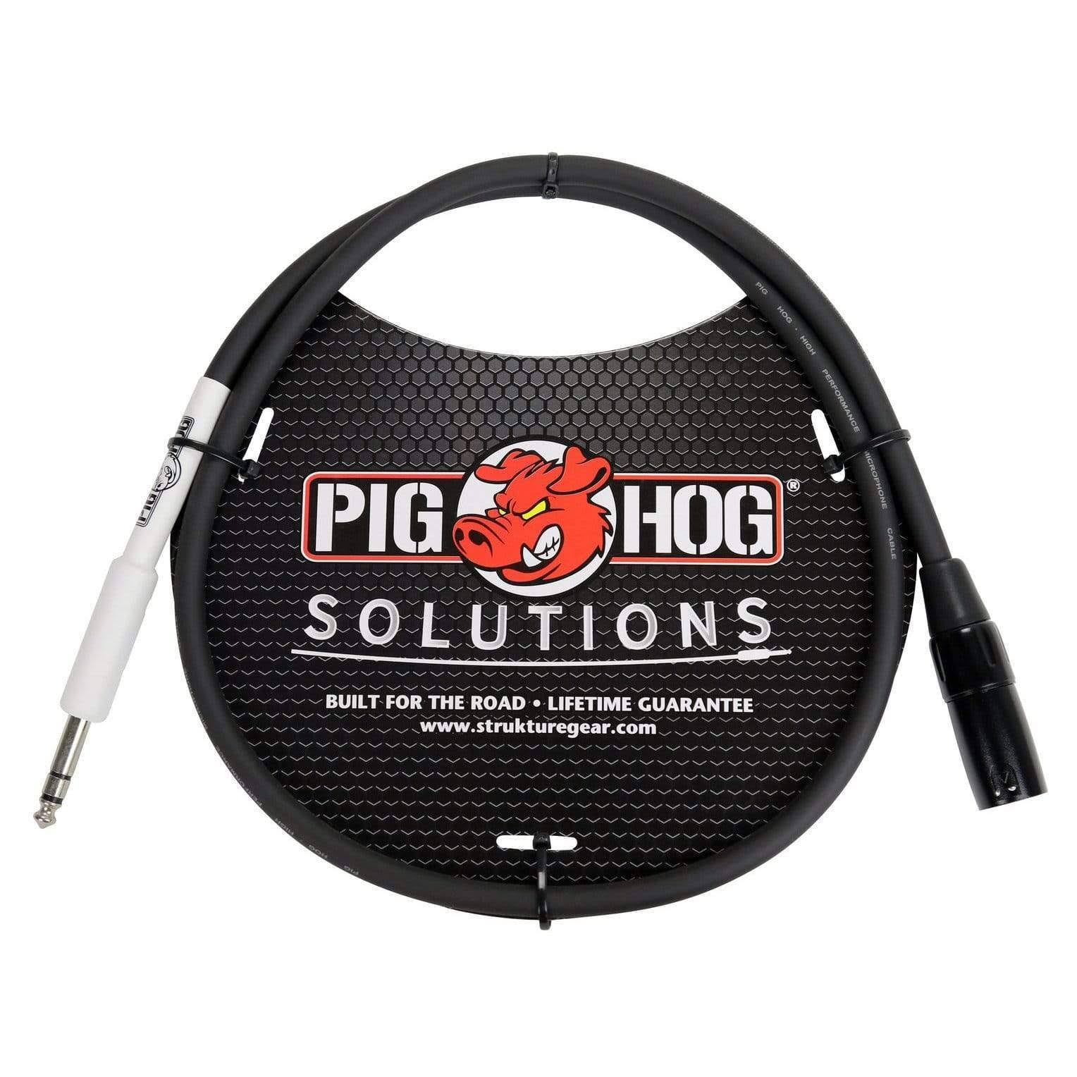 Pig Hog Cable - XLR Male to 1/4" TRS, 6"