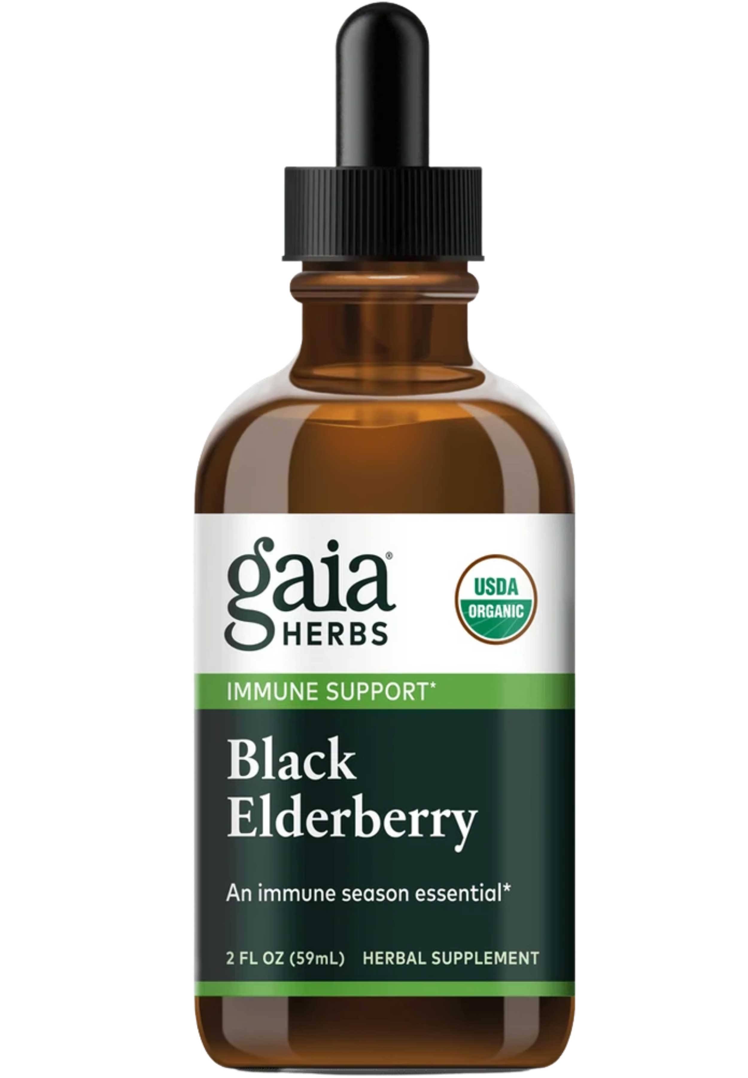 Gaia Herbs Organic Black Elderberry Dietary Supplement - 2oz, 500mg