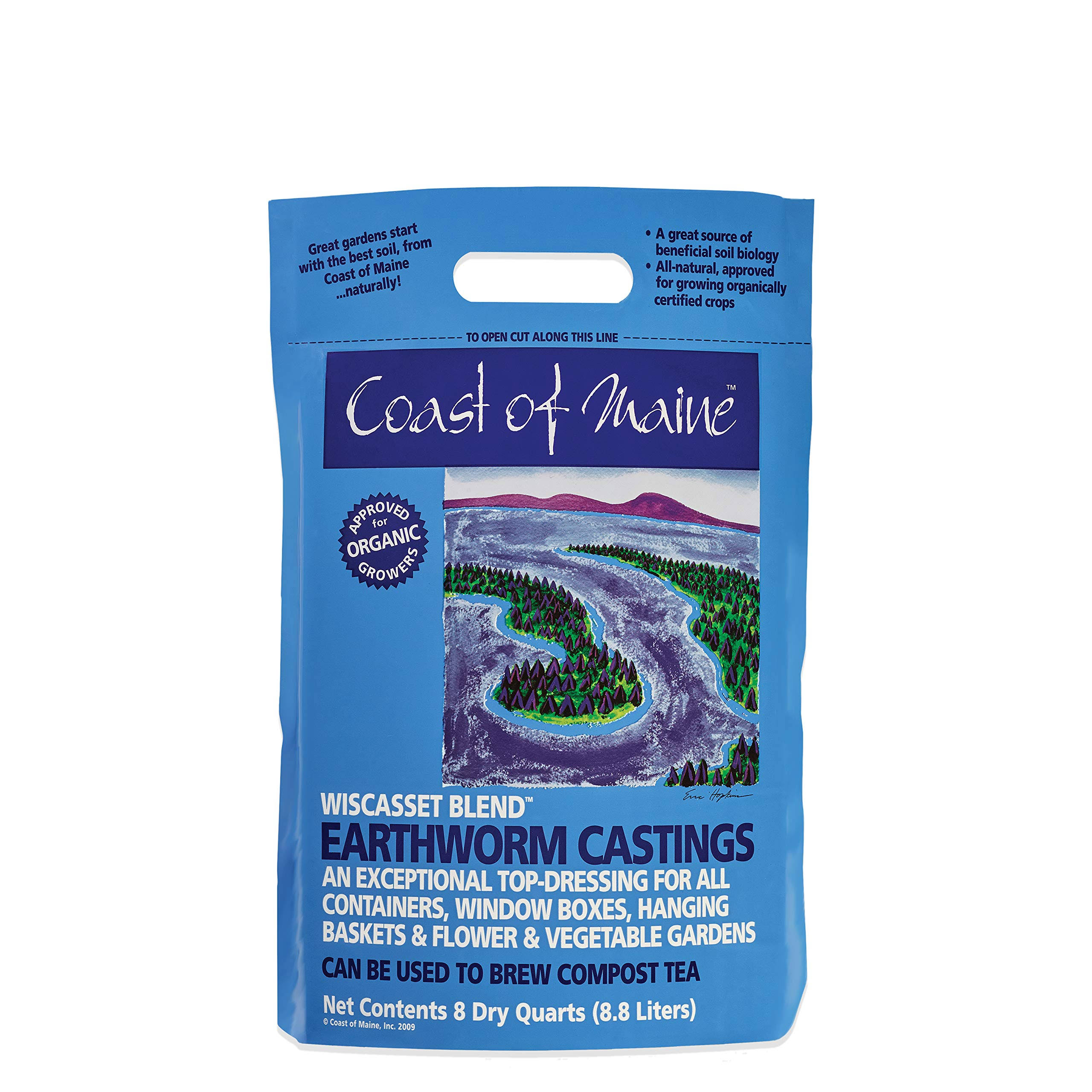 Coast of Maine Earthworm Castings Organic Soil Builder Amendment - Wiscasset Blend, 8.8L
