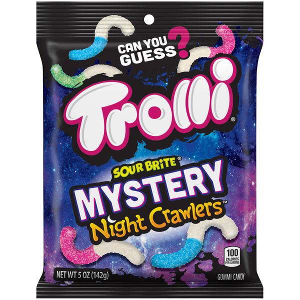 Trolli Sour Brite Gummi Candy, Mystery, Night Crawlers - 5 oz