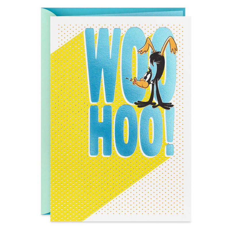 Hallmark Congratulations Card, Looney Tunes Daffy Duck Woo Hoo Blank Congratulations Card