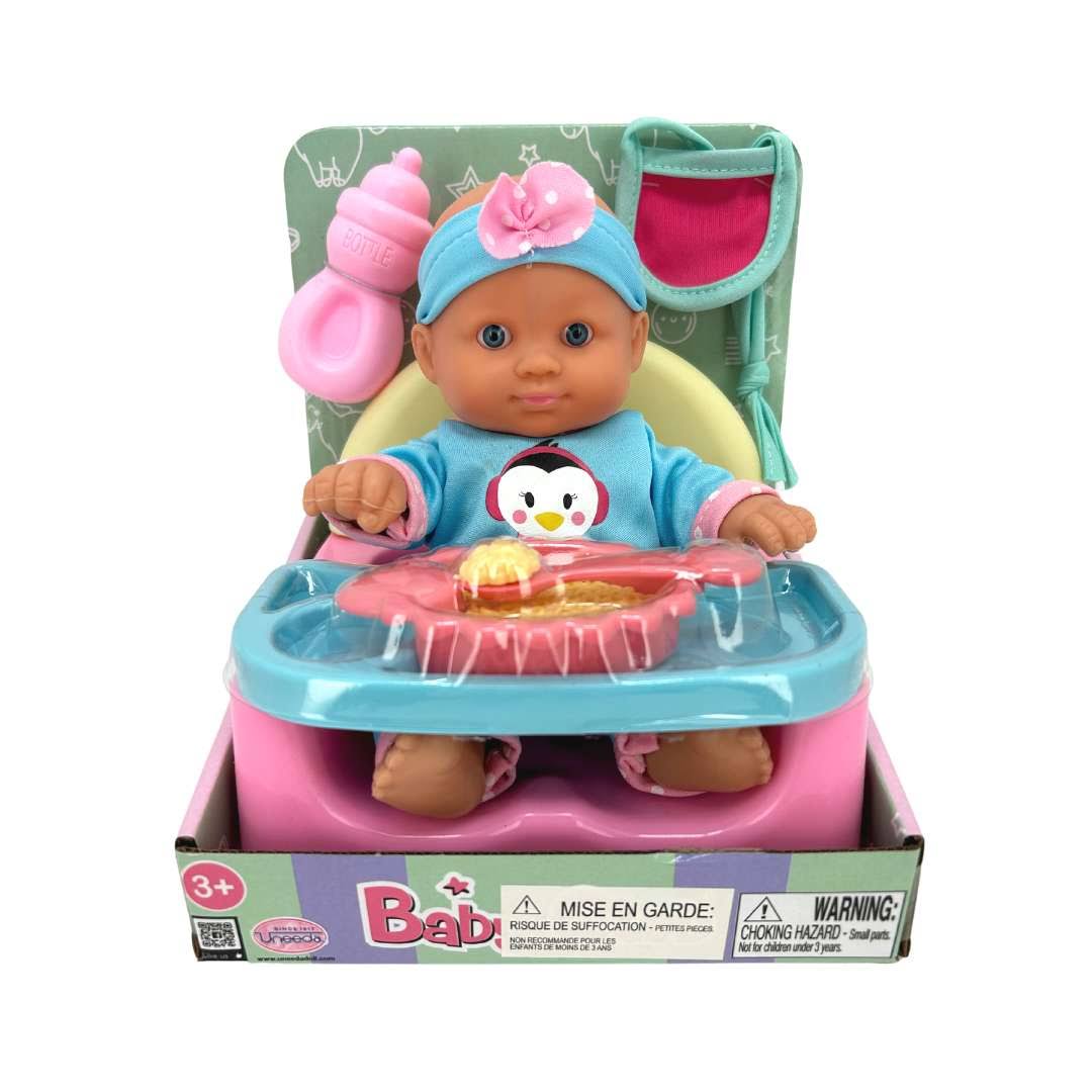 Baby Club Breakfast Time Baby Doll Playset / 9" Doll