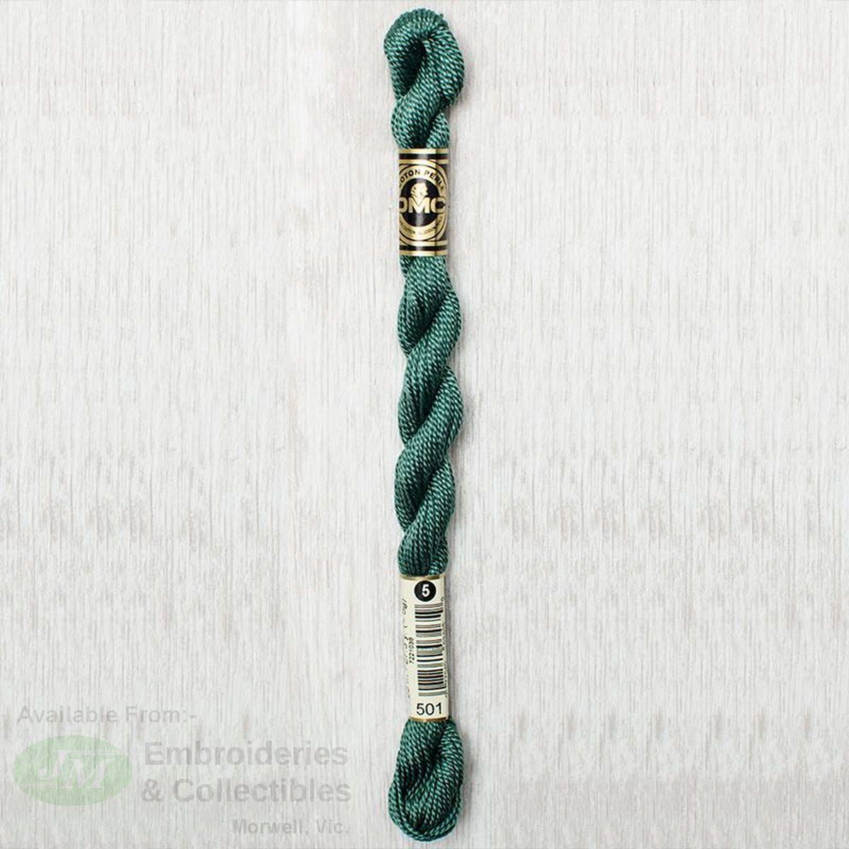DMC 115 5501 Pearl Cotton Thread - Dark Blue Green, Size 5