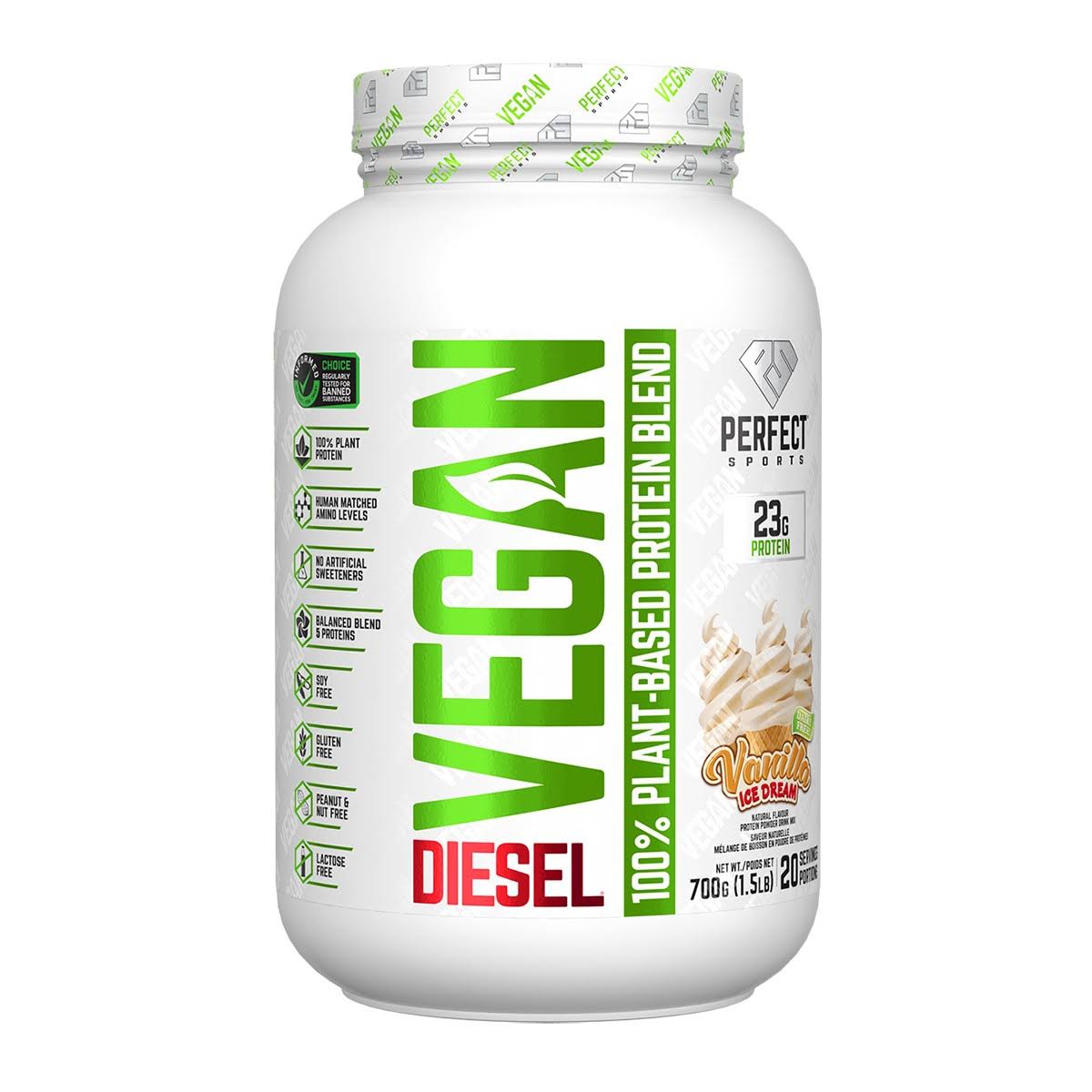 Perfect Sports Diesel Vegan Protein Vanilla Ice Dream 700g