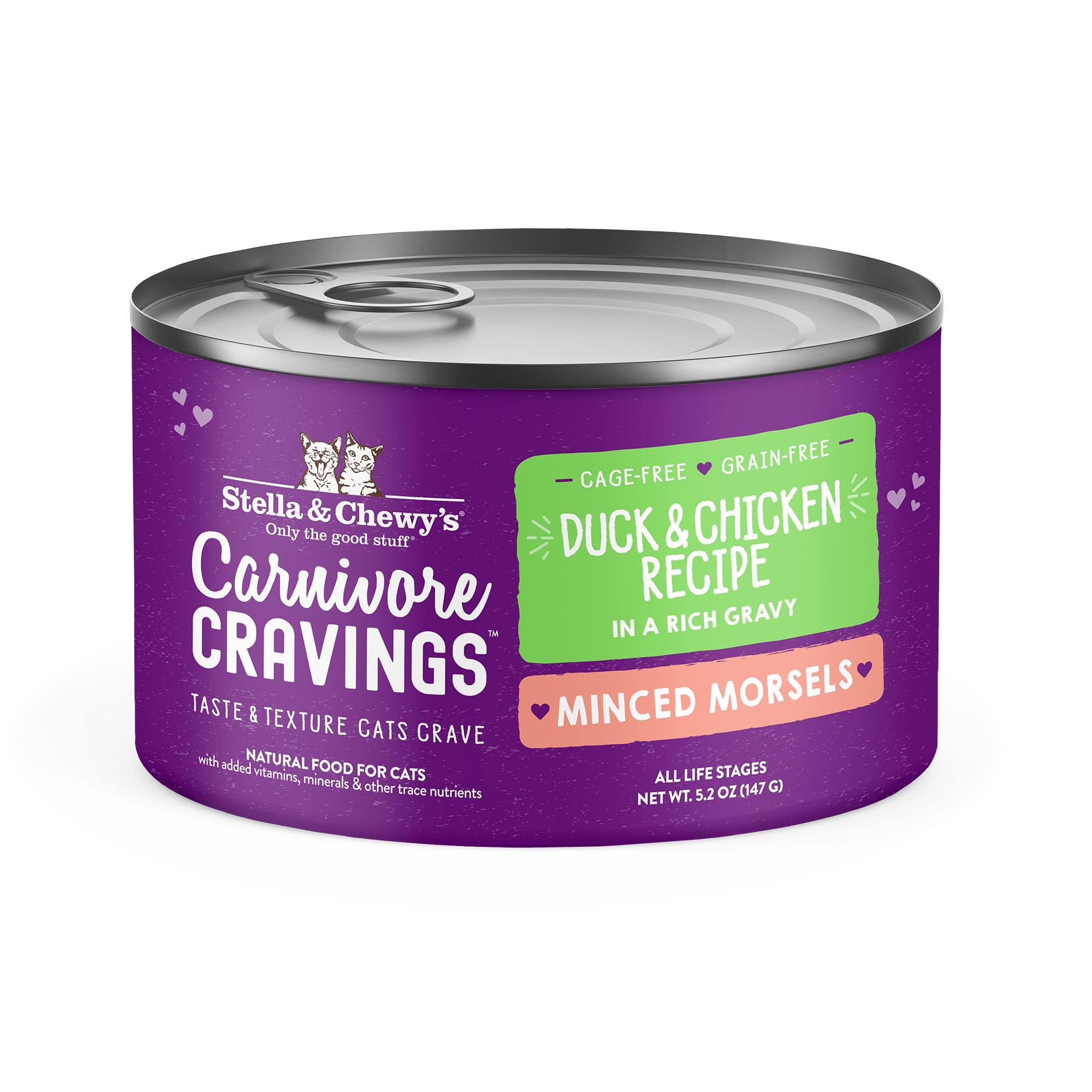 Stella & Chewy's Carnivore Cravings Minced Morsels Duck & Chicken Recipe Wet Cat Food, 5.2-Oz
