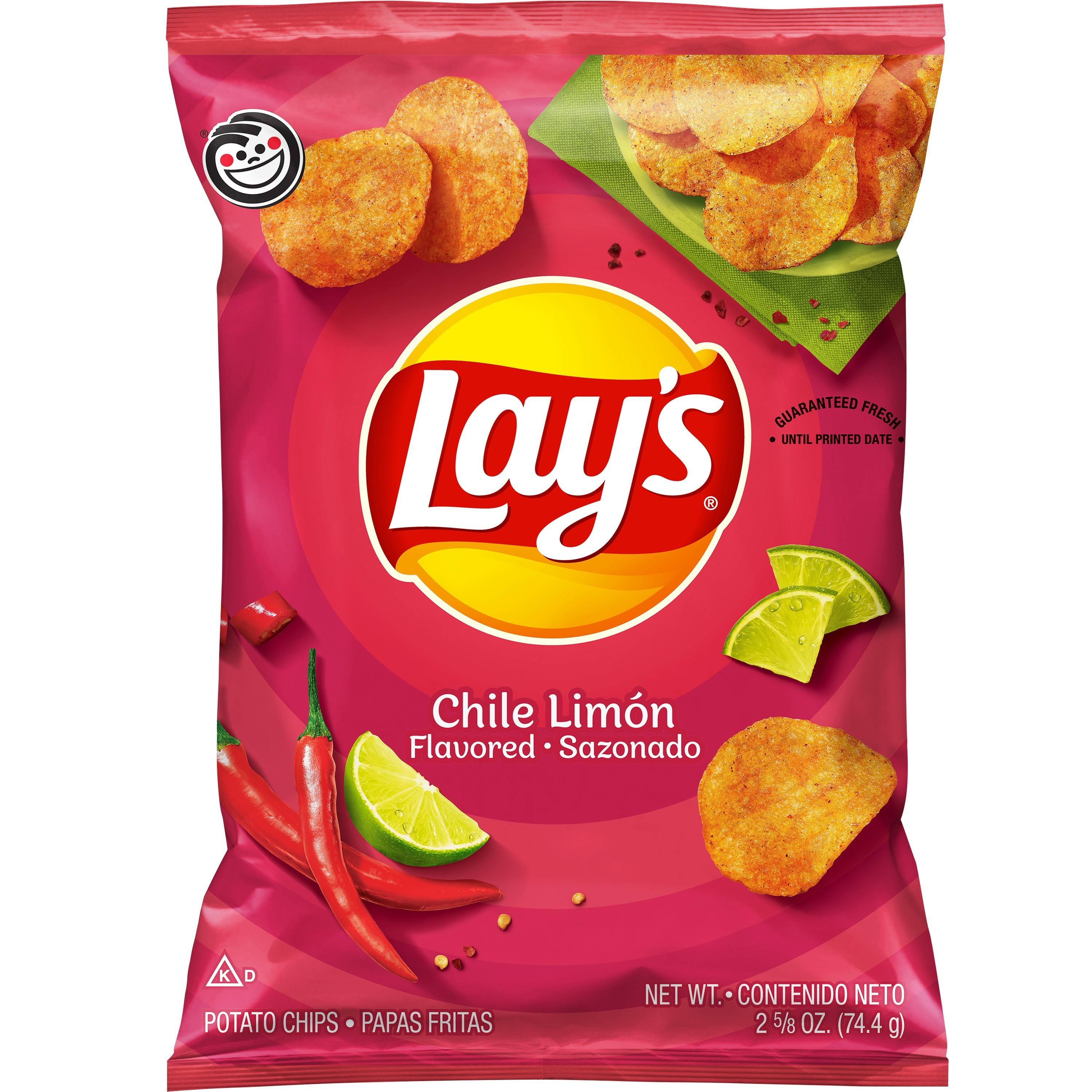 Lays Potato Chips, Chile Limon Flavored - 2.63 oz
