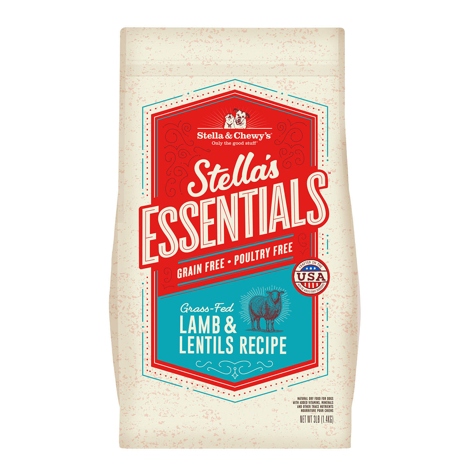 Stella & Chewy's Essentials Grain-Free Grass-Fed Lamb & Lentils Recipe Dog Food - 25-Lbs.