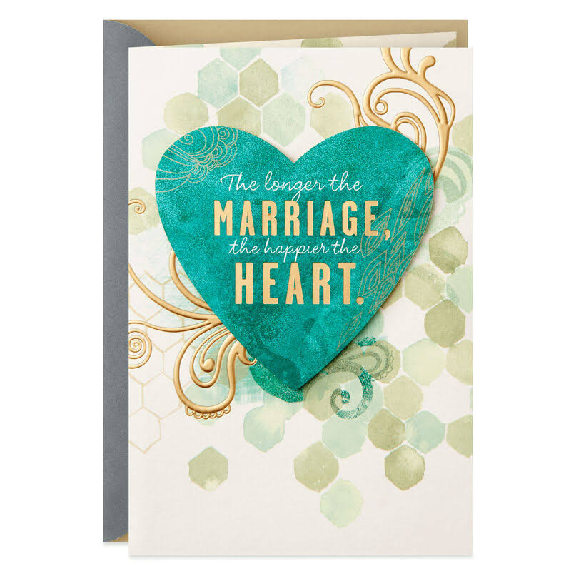Hallmark Anniversary Card, Happy Heart Anniversary Card for Husband