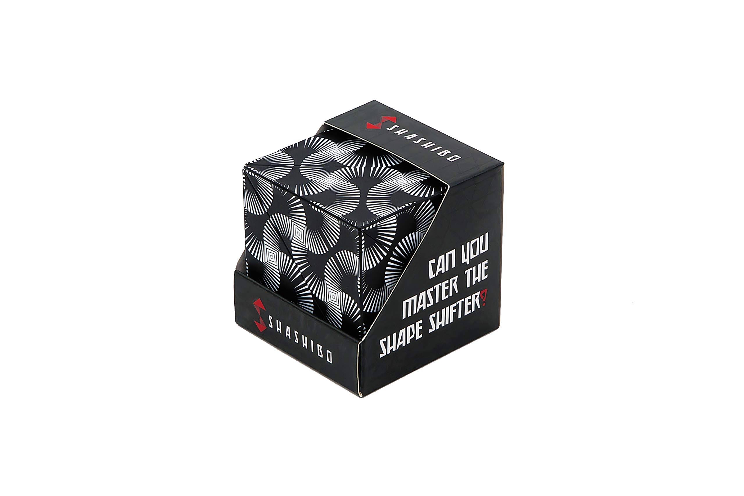 Shashibo - The Shape Shifting Box (36 Rare Earth Magnets) Stem/Steam Fidget Geometric 3D Magnetic Transforming Magnetic Box Magic Cube Black & White