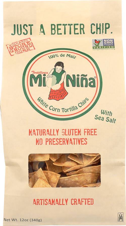 Mi Nina: Chips Tortilla Sea Salt, 12 oz