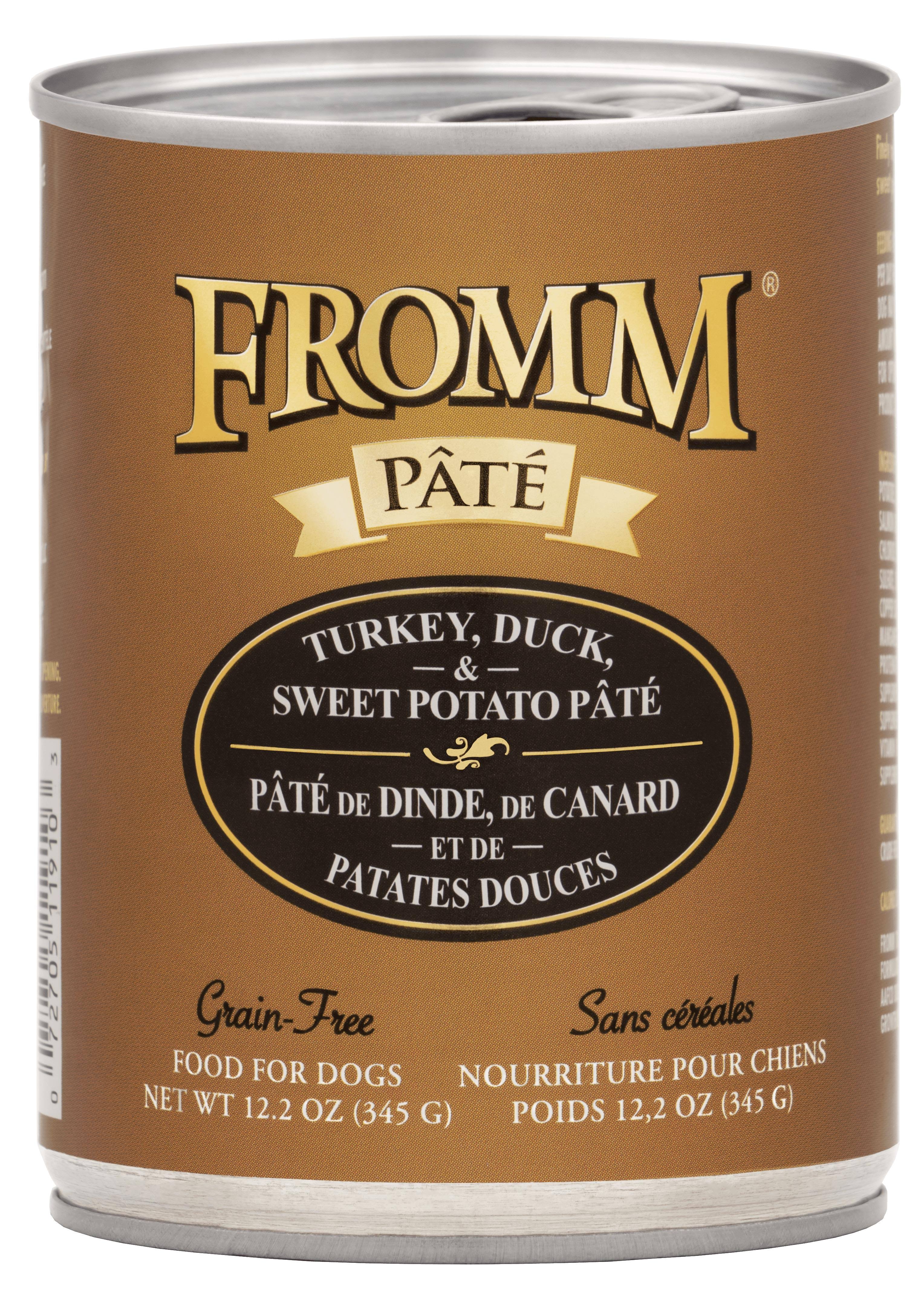 Fromm Pate Canned Dog Food, Turkey, Duck & Sweet Potato, 12.2-oz