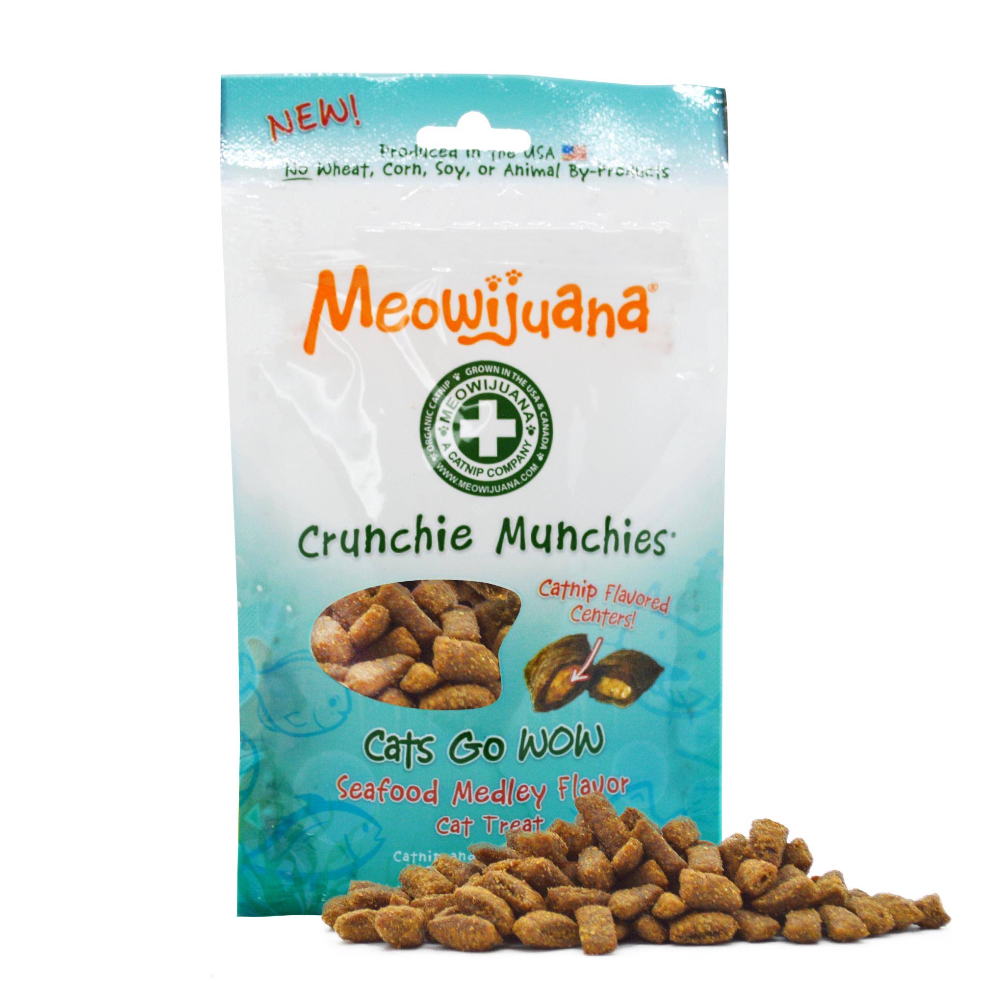 Meowijuana Crunchie Munchies Seafood Medley Cat Treats - 3 oz