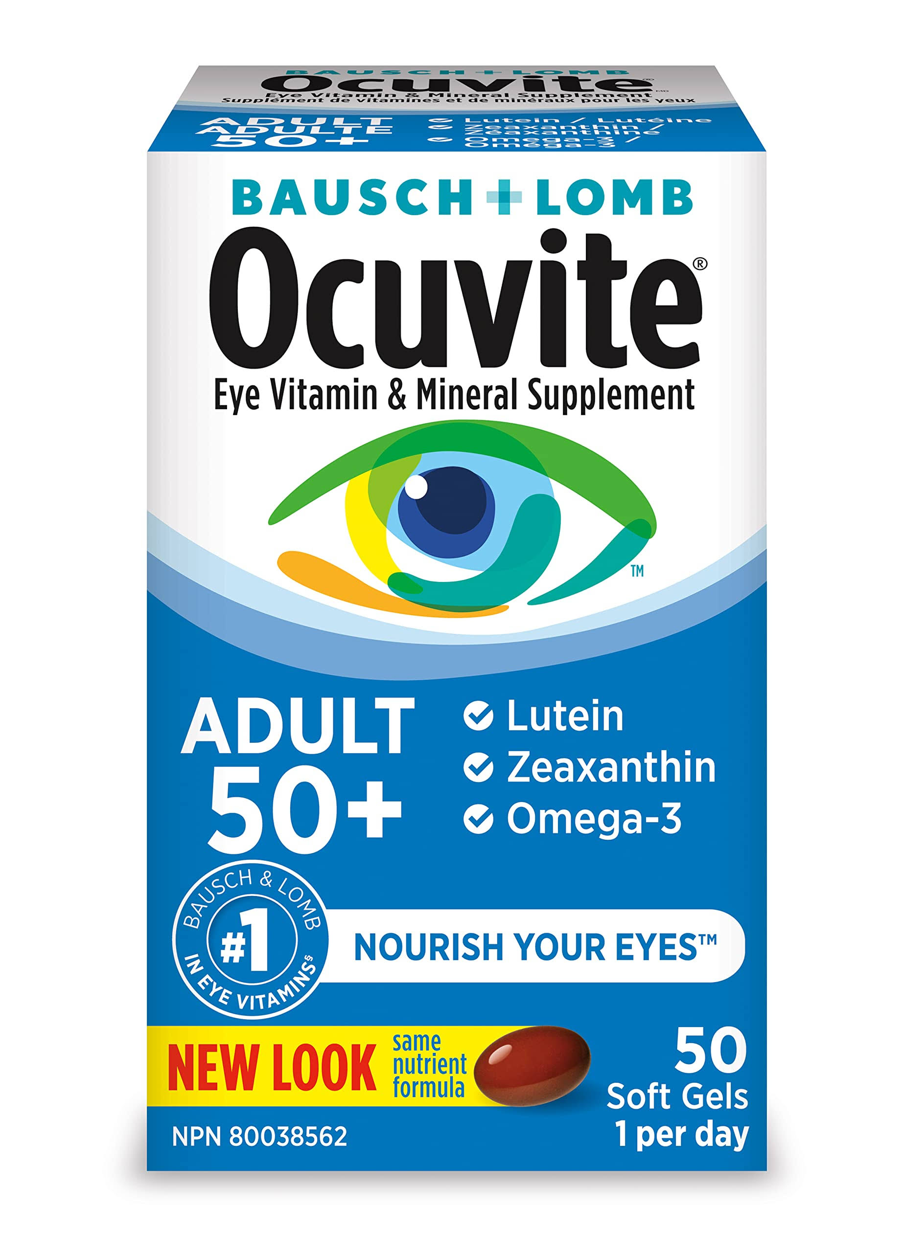 Bausch & Lomb Ocuvite Adult 50+ Eye Vitamin and Mineral Supplement - 50ct