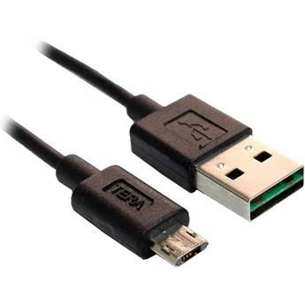 Tera Grand Reversible USB 2.0 Type-A to Reversible Micro USB Sync and Charging Cable 3', Speed 1.1/2.0 480Mbps, Male/Micro B, Length