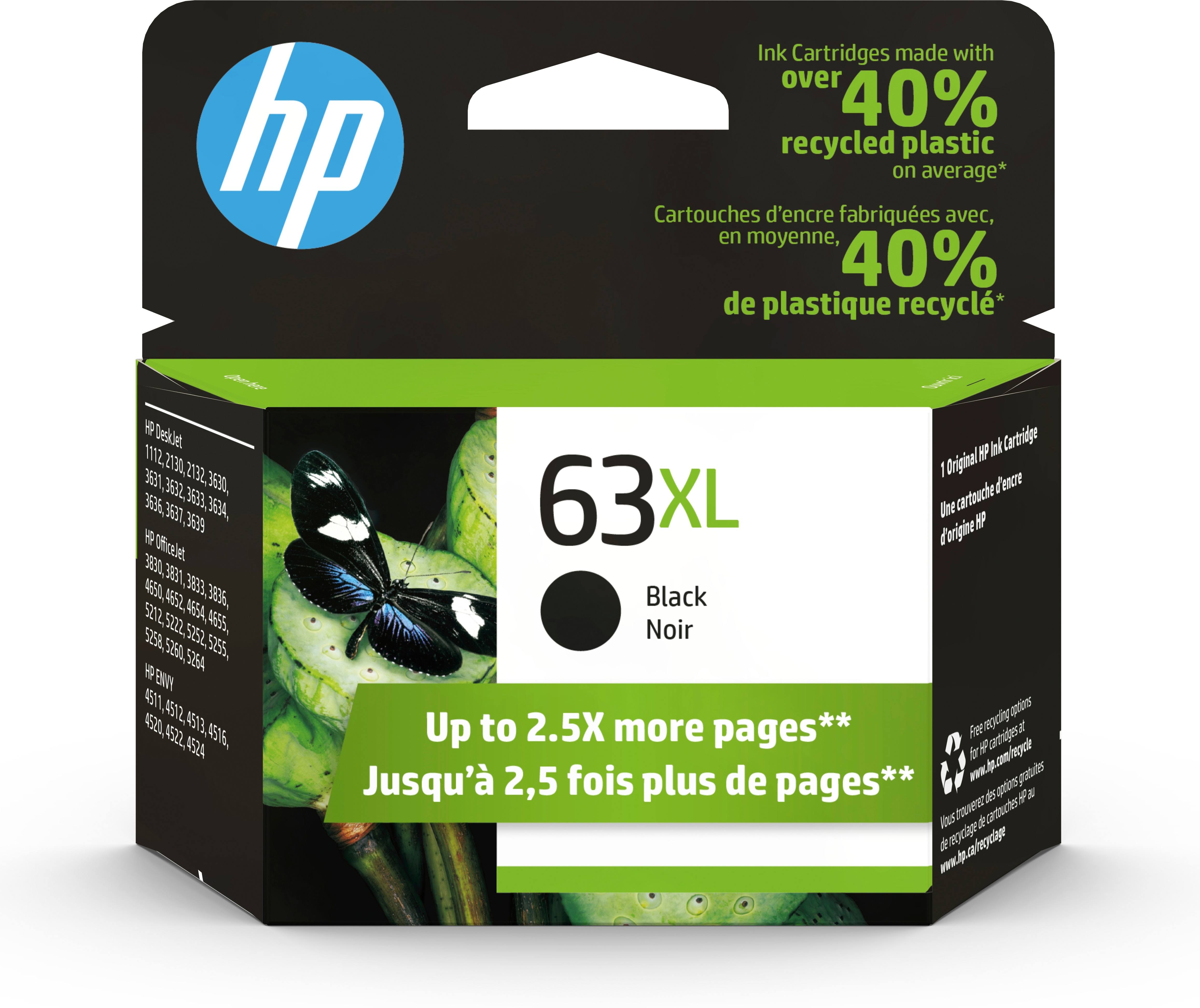 HP 63xl Ink Cartridge - Black, High Yield