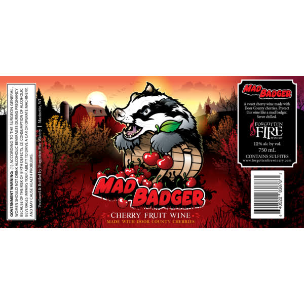 Forgotten Fire Winery Mad Badger Cherry Fruit Wine - 750.00 ml