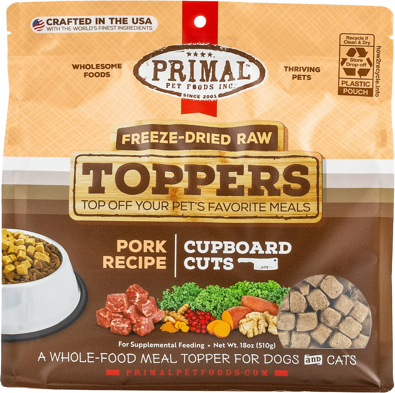 Primal Cupboard Cuts - Pork Freeze Dried Raw Topper 18 oz