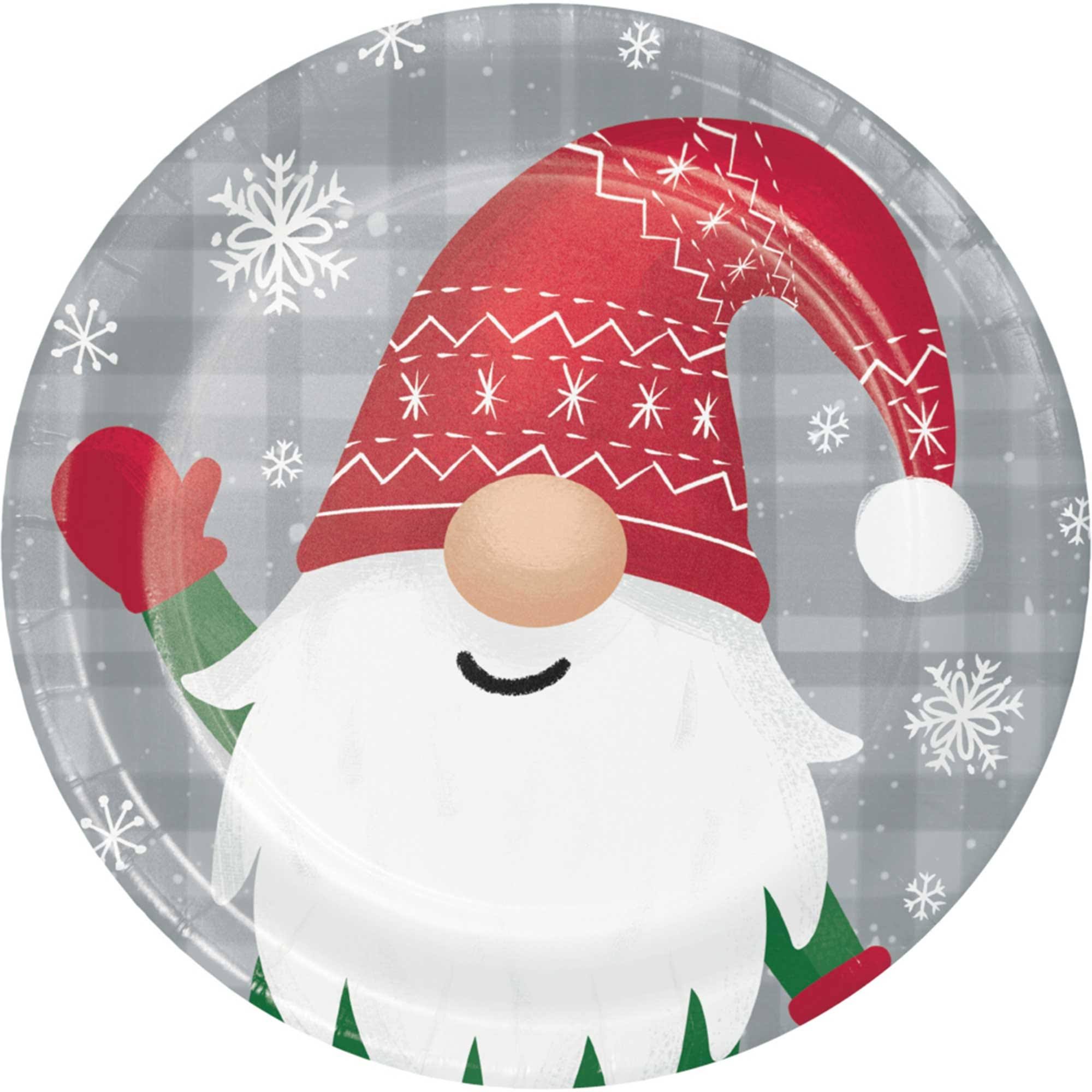 Party Creations Plates, Holiday Gnomes - each