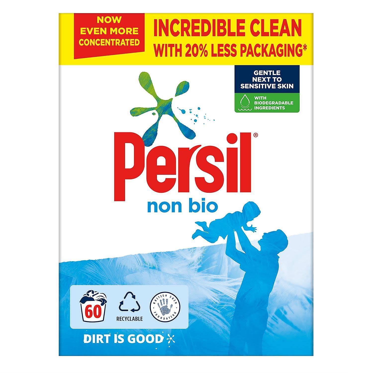 60 Wash Persil Non-Bio Washing Powder with Biodegradable Ingredients