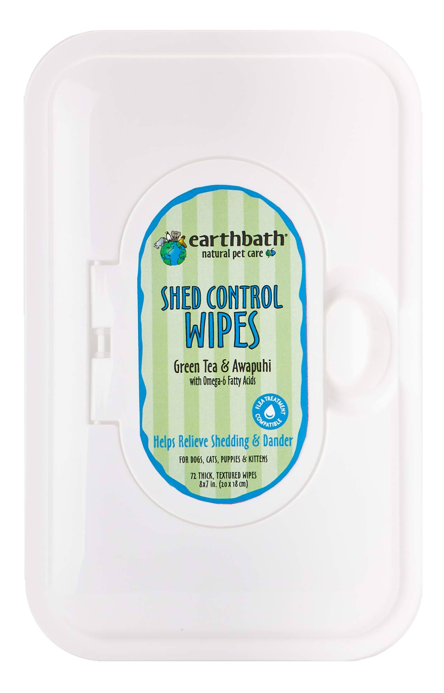Earthbath Shed Control Wipes - 72 Pack