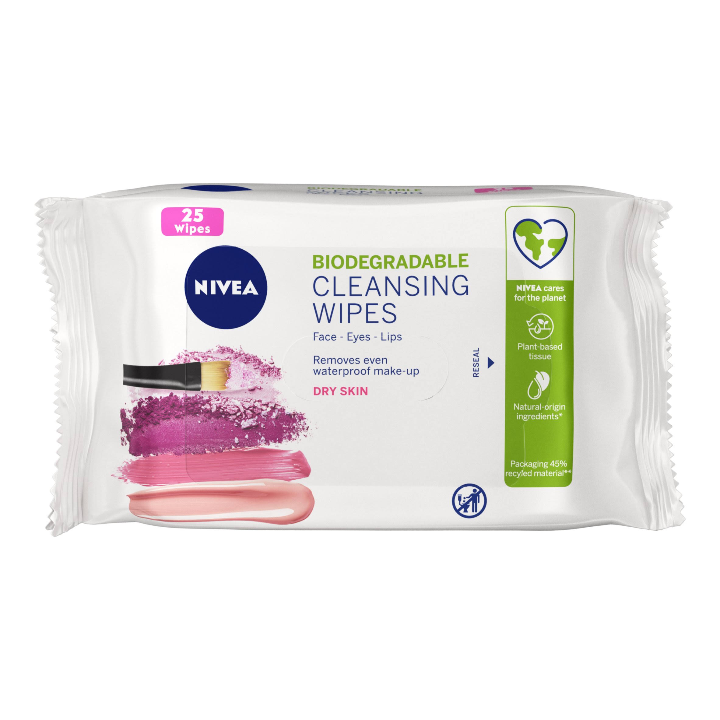 Nivea Biodegradable Cleansing Wipes For Dry Skin