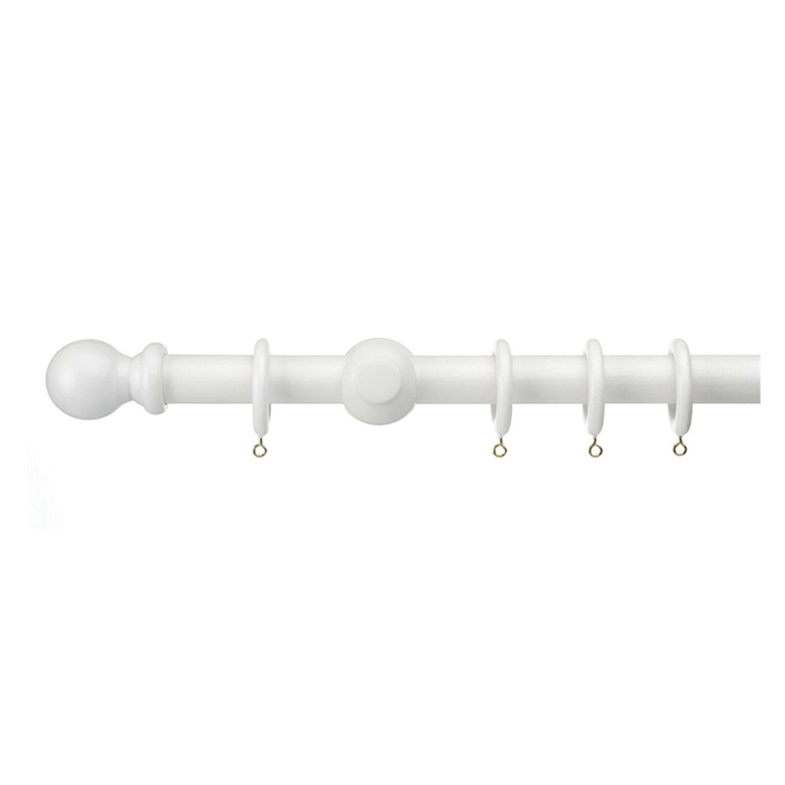 Grey White Natural Universal Wood 28mm Wooden Curtain Pole Walnut 