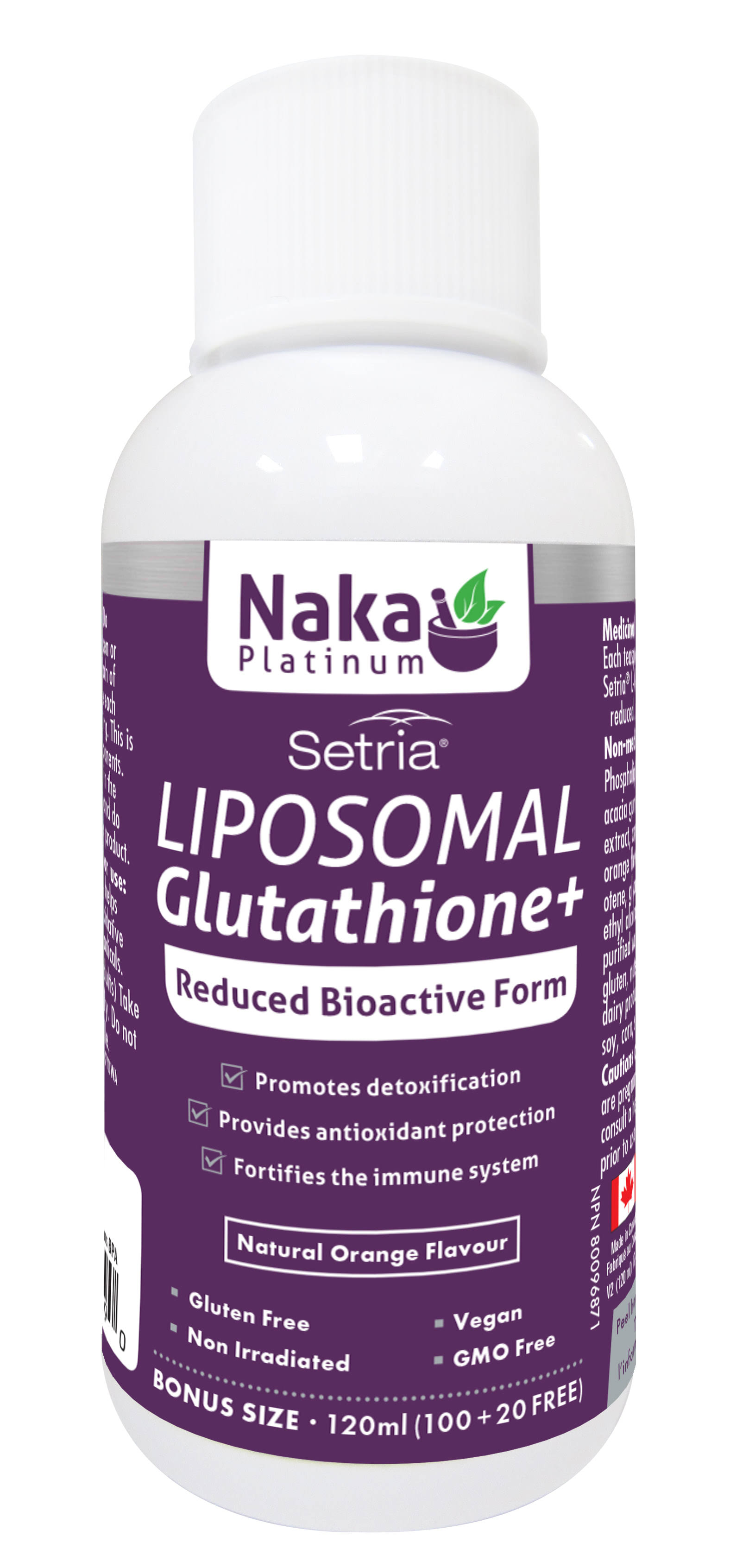 Naka Platinum Liposomal Glutathione Orange 120ml