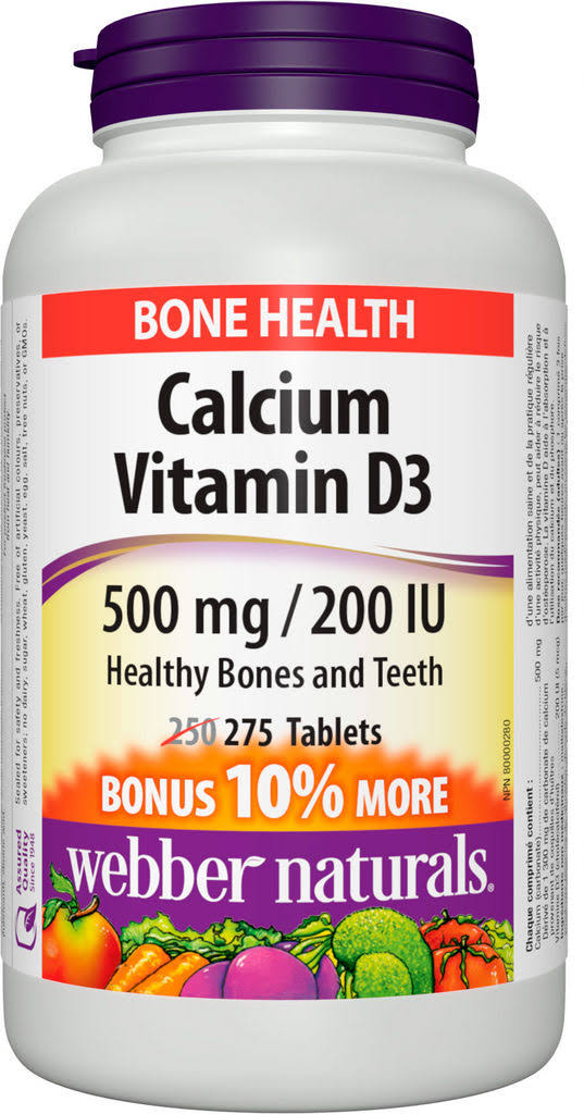 Webber Naturals Calcium Vitamin D3 Supplement - 275ct