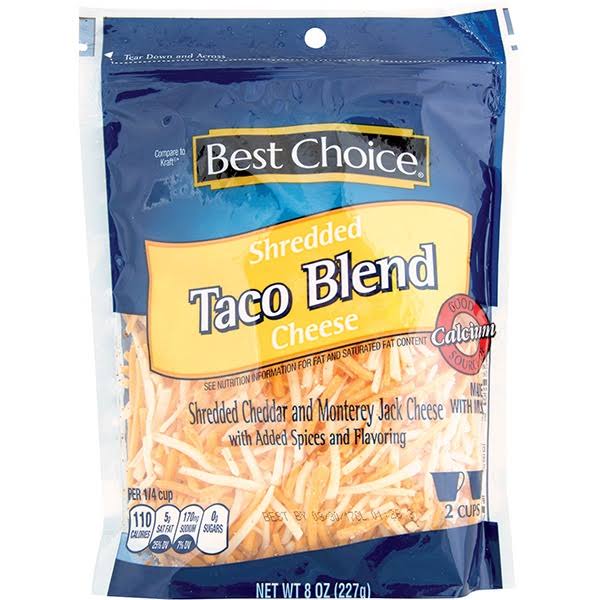 Best Choice Shredded Cheese, Taco Blend - 8 oz