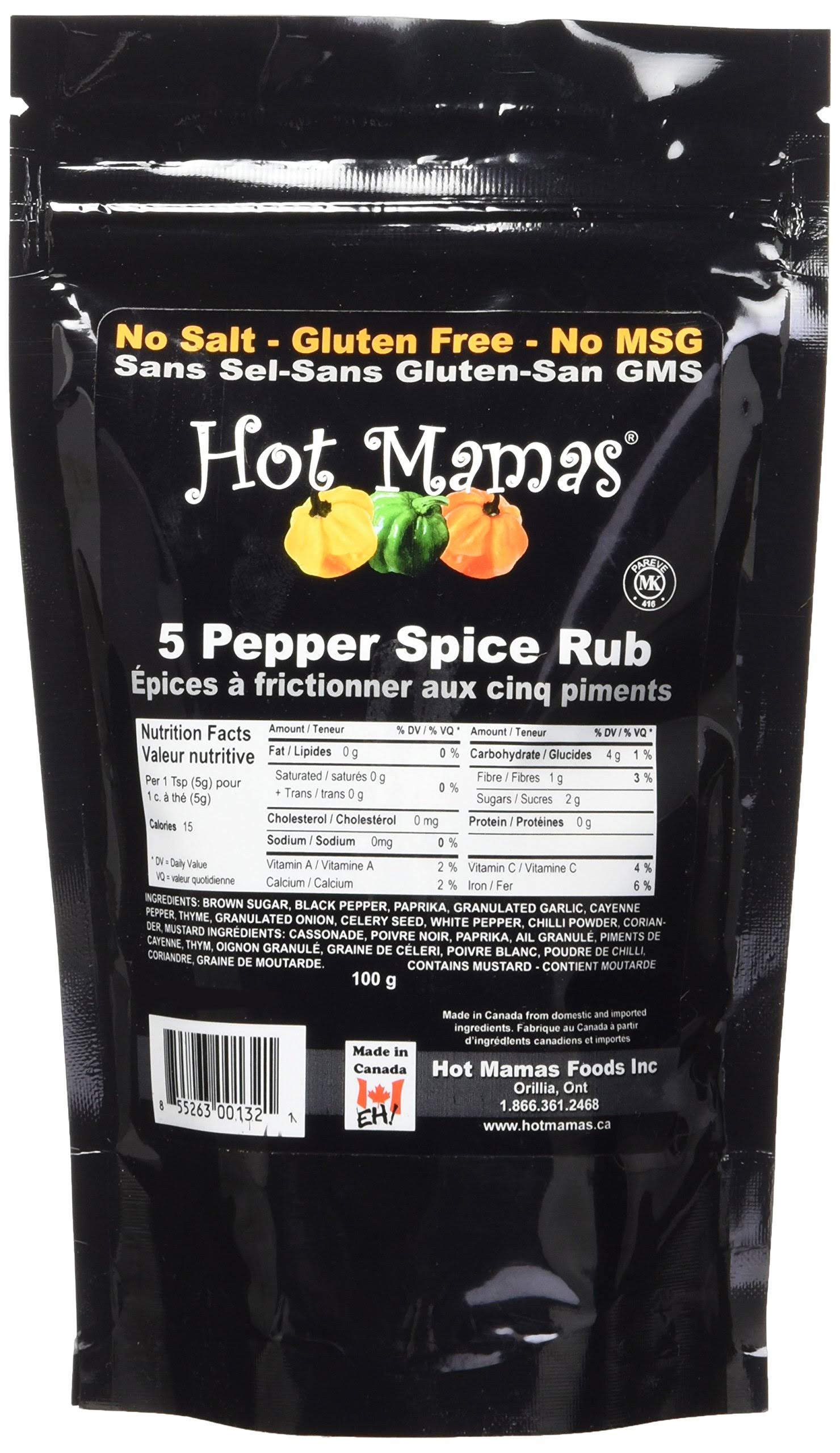 Hot Mamas Spice Rub 5 Pepper Spice 100g