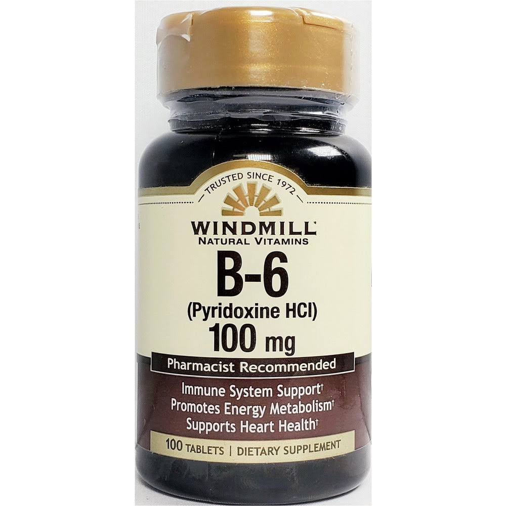 Windmill Vitamin B-6 100 mg - 100 Tablets