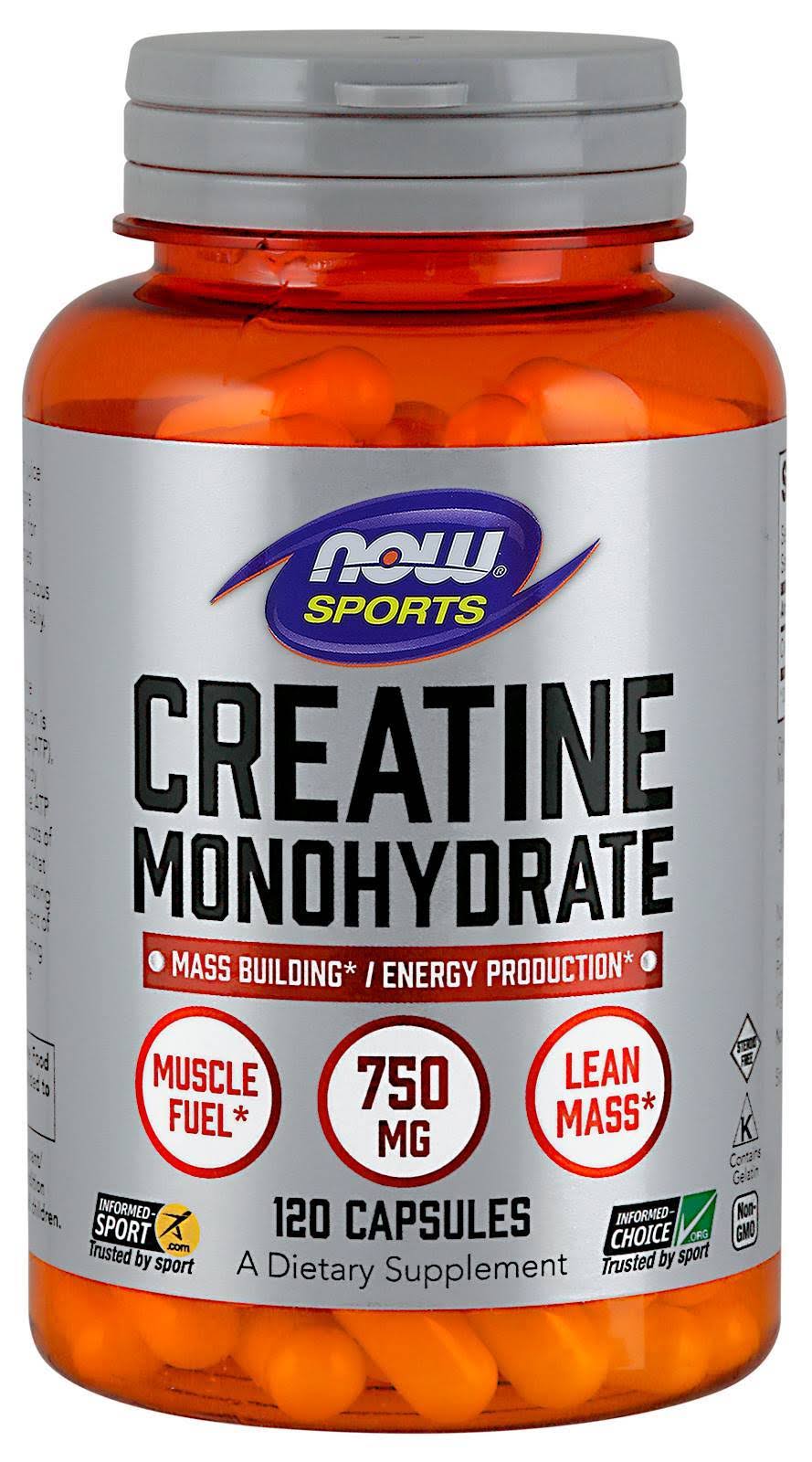 Now Sports Creatine Monohydrate - 750mg, 120 capsules