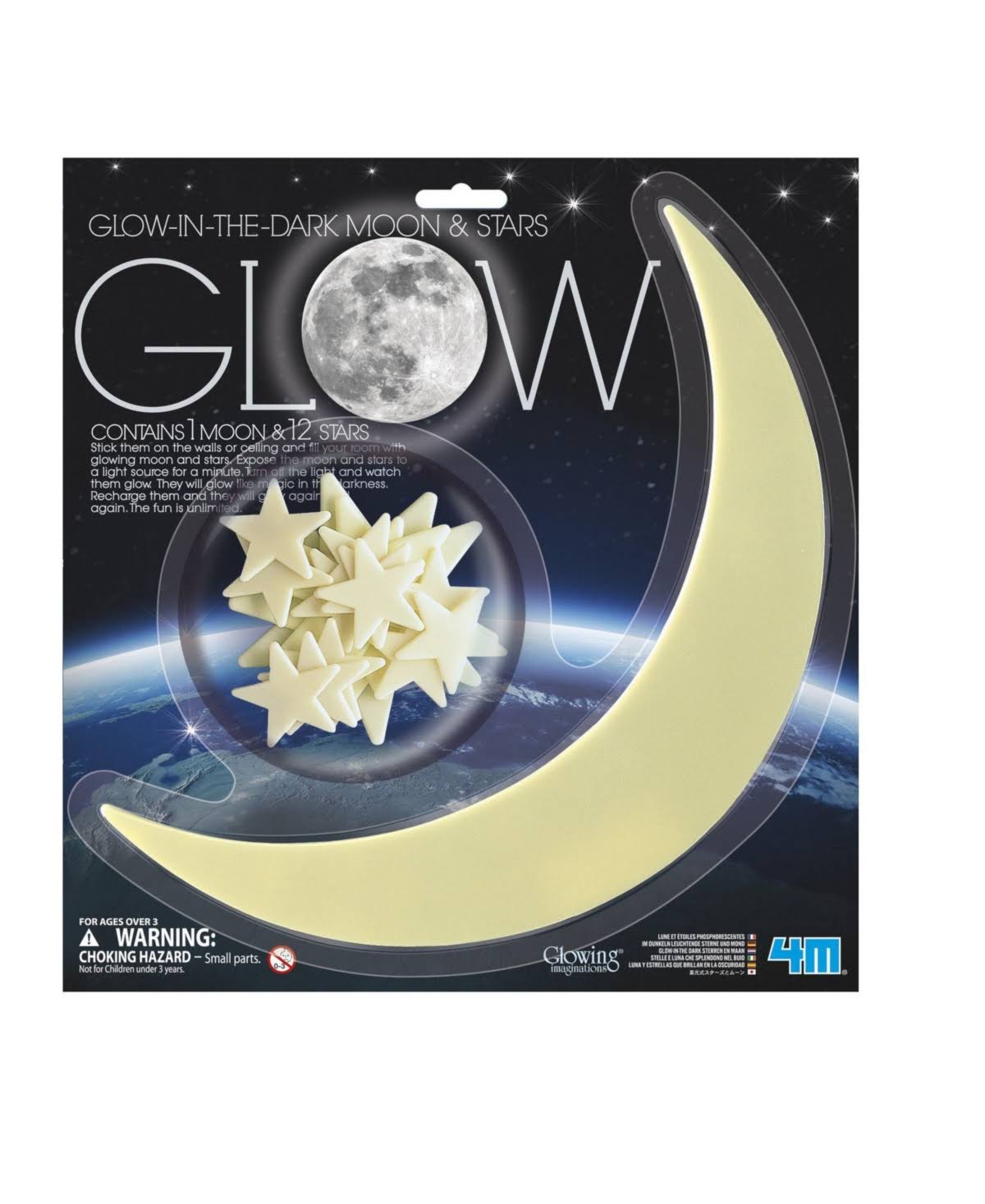 4M Glow in The Dark Large Moon and Stars
