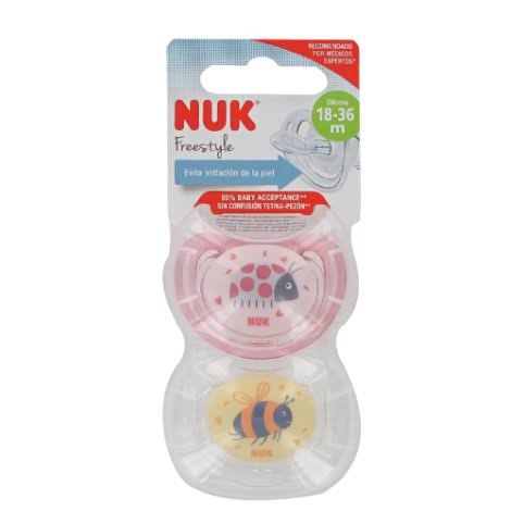 NUK Freestyle Silicone Soother Twin Pack Size 3 18-36m Blue