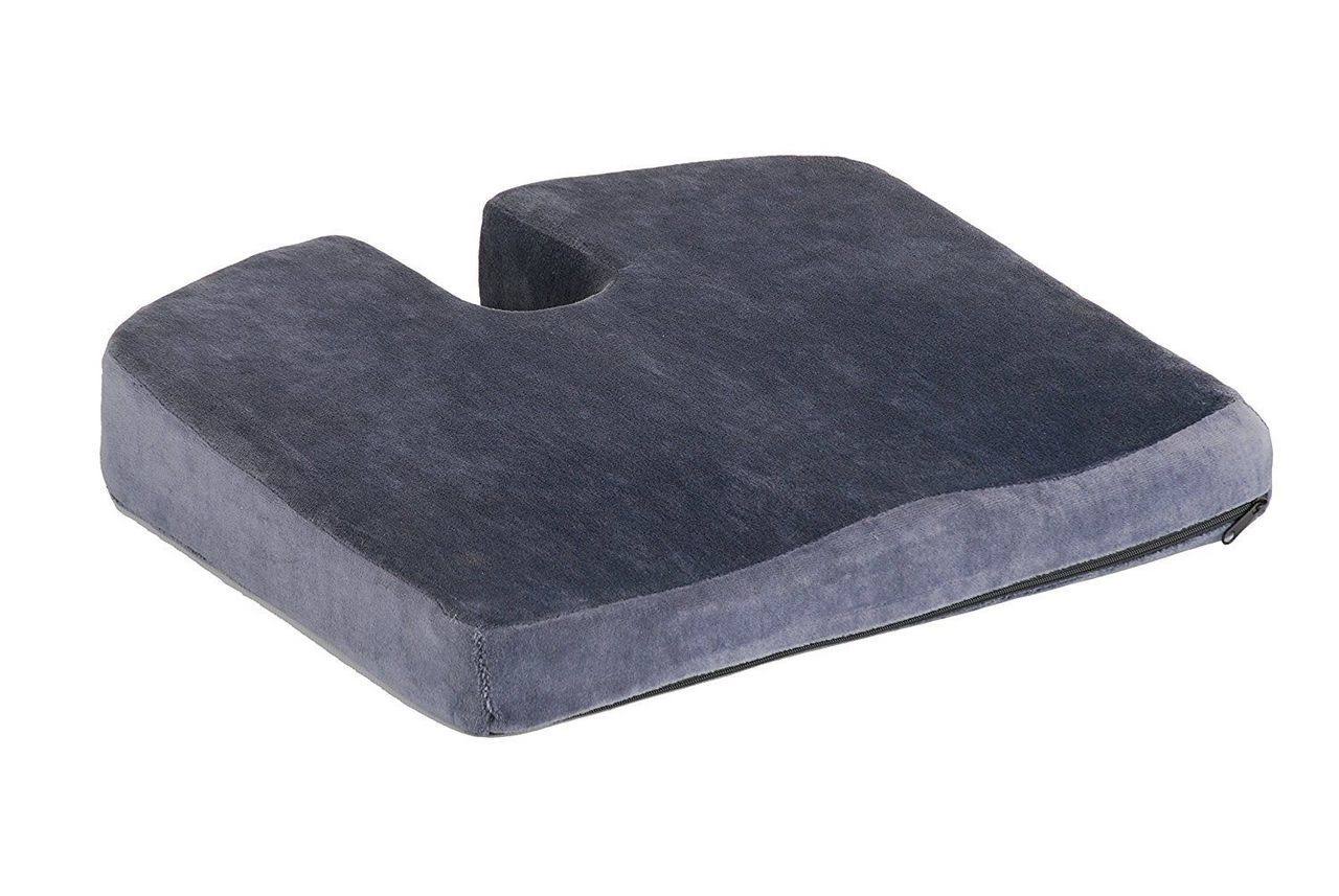 Nova Medical Products Memory Foam Coccyx Seat Cushion - Charcoal Blue, 2.25lbs