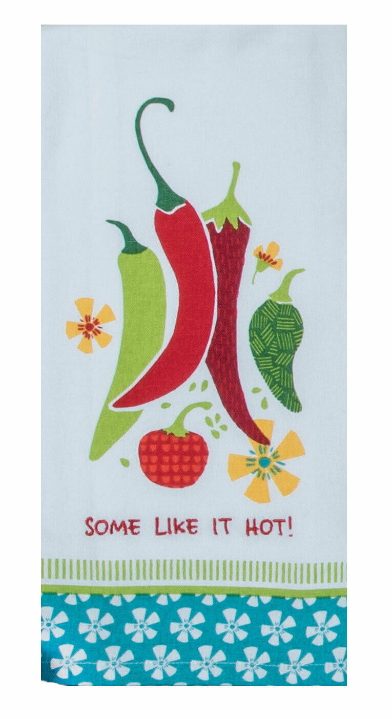 Kay Dee Designs Dish Towel White & Red 'Some Like It Hot' Tea Towel - Set of Two 18X28