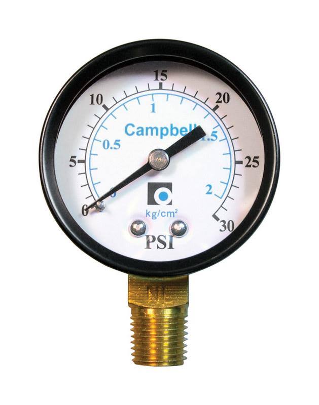 Campbell Pressure Gauge - 0-30 Psi
