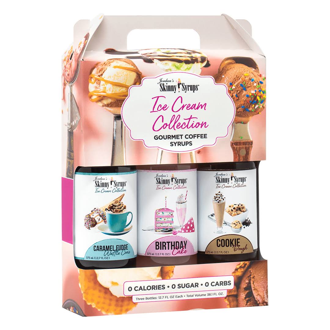 Jordan's Skinny Syrups Ice Cream Collection Sugar Dessert Coffee Drink Mixer - 375ml
