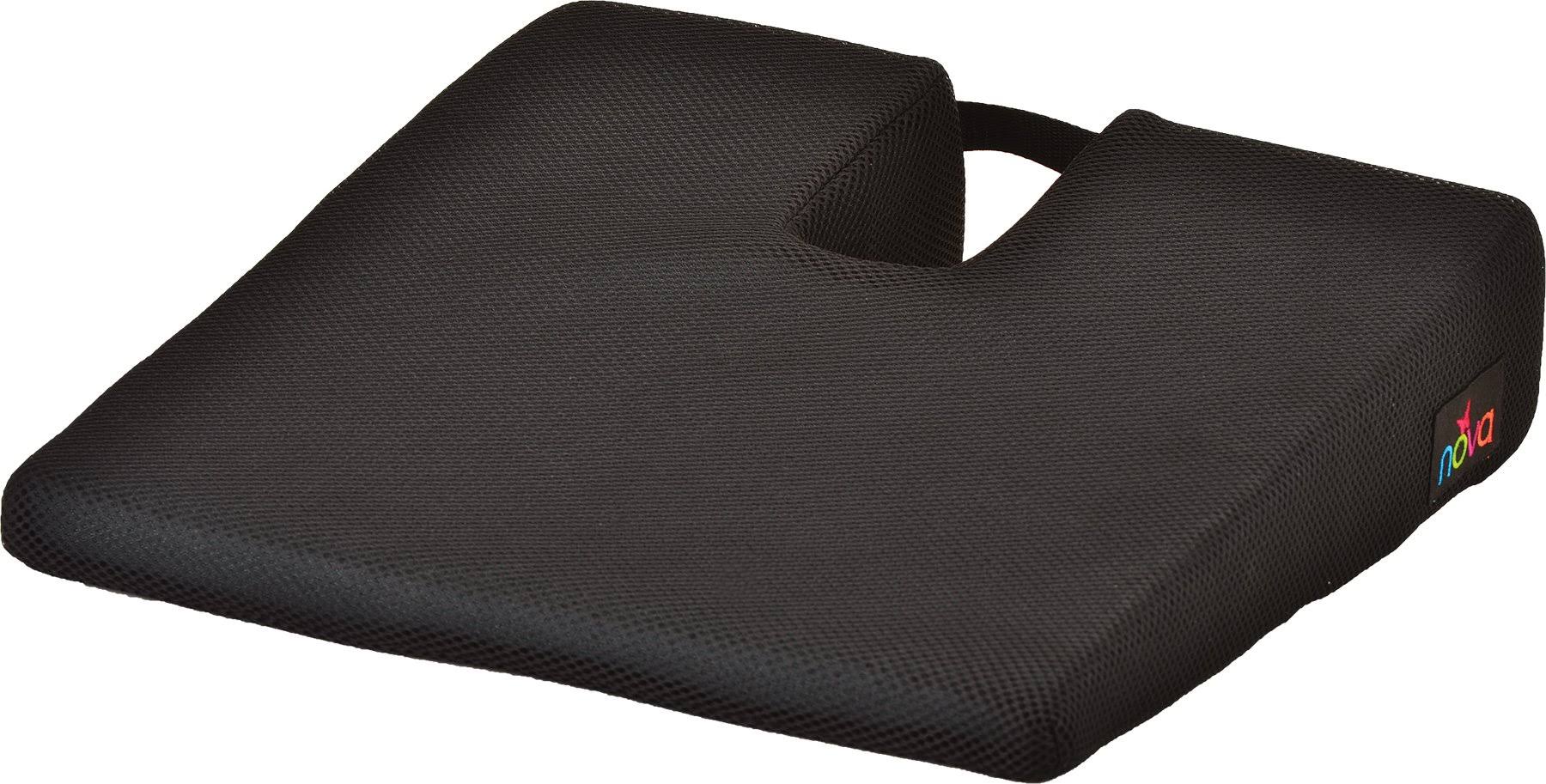 Nova Ortho-med Coccyx Wedge Cushion - Car Cushion, Black, 16.5''
