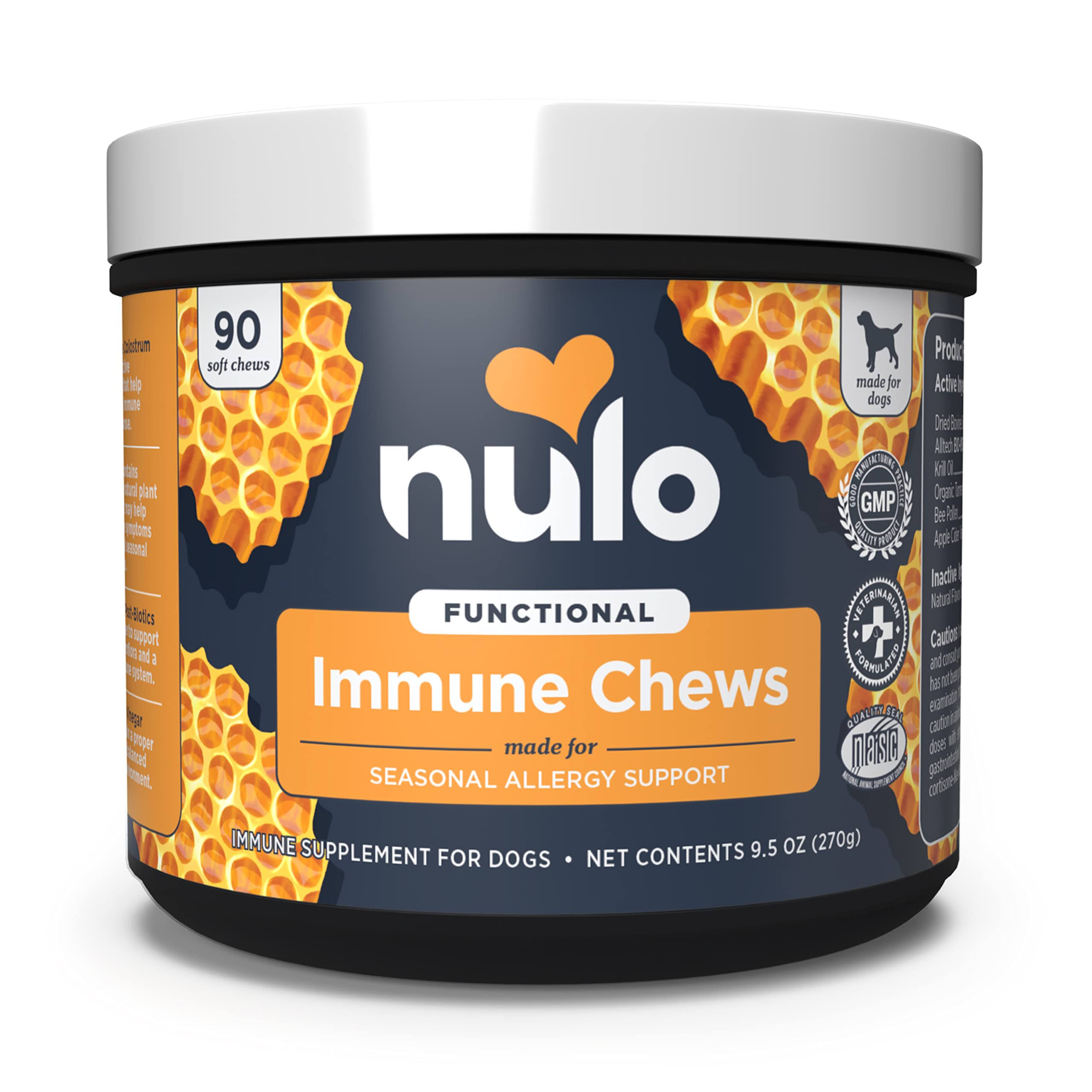 Nulo Functional Immune Dog Supplement And Multi-Vitamin, Made With Tumeric, Prebiotic And Probiotics To Help Support Overall Healthy Immune System, 90