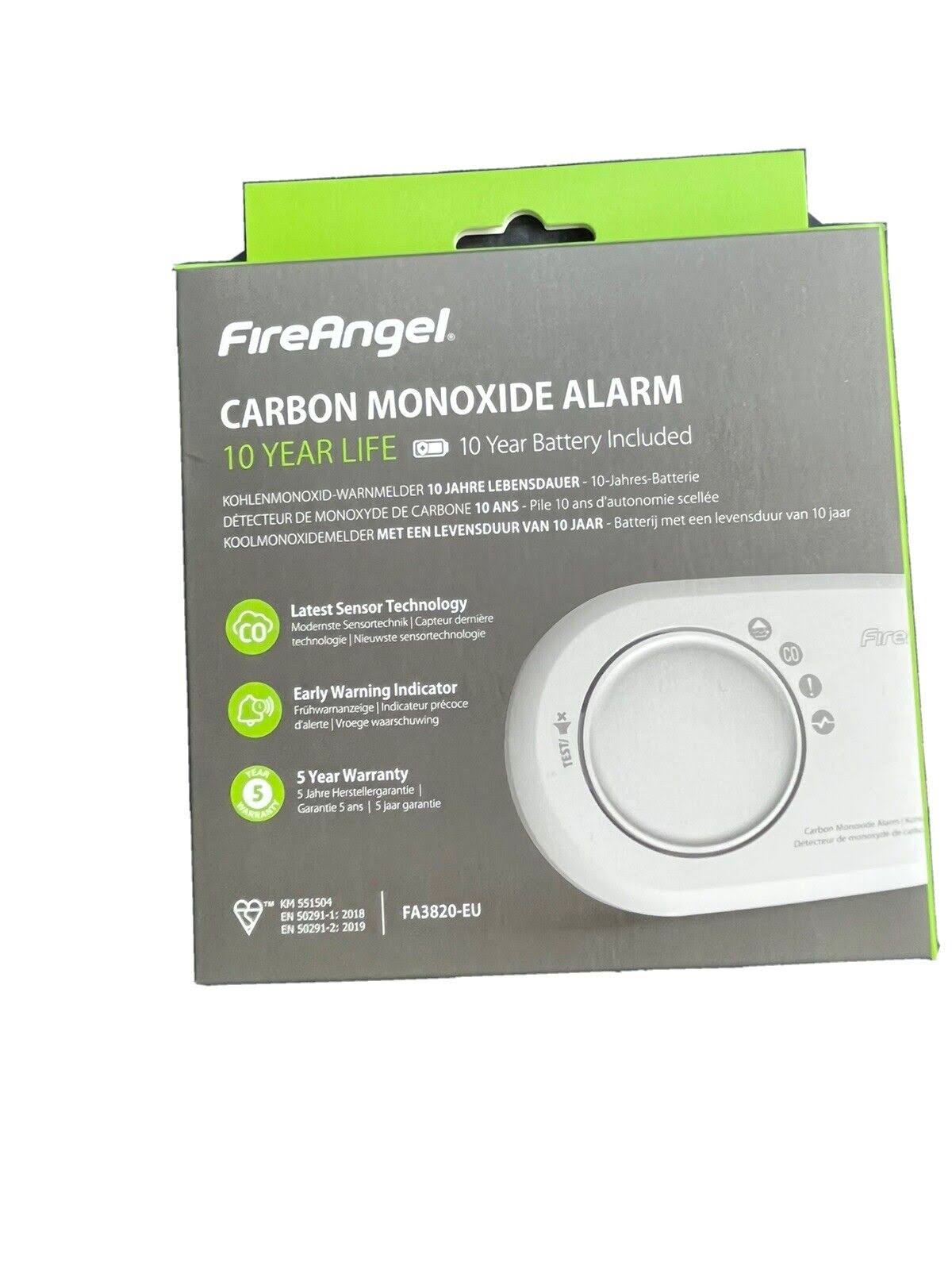 FireAngel FA3820 Carbon Monoxide Alarm. FireAngel. White. Smoke & Gas Detectors. 0816317006020.