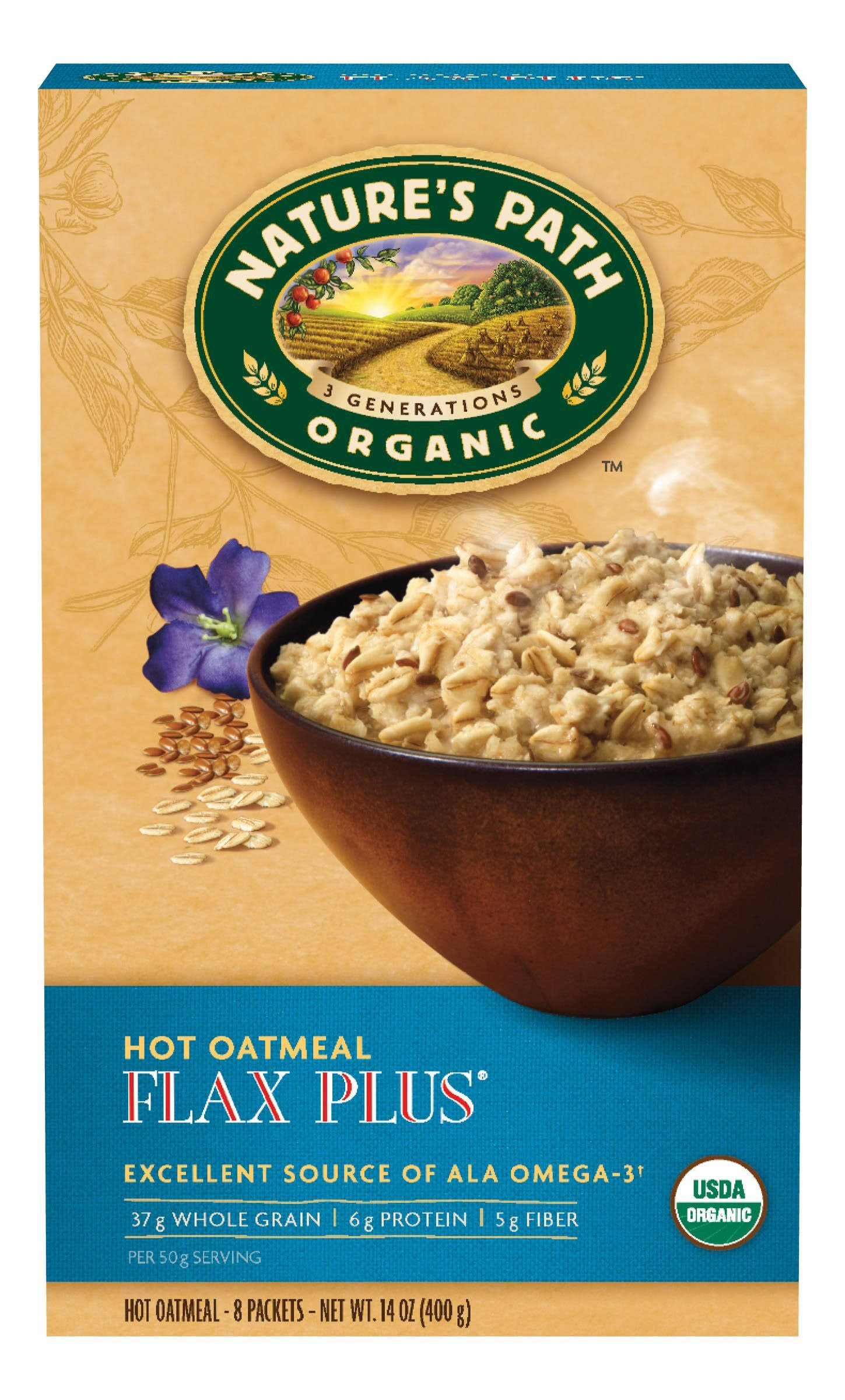 Nature's Path Organic Instant Hot Oatmeal Pouch Flax Plus