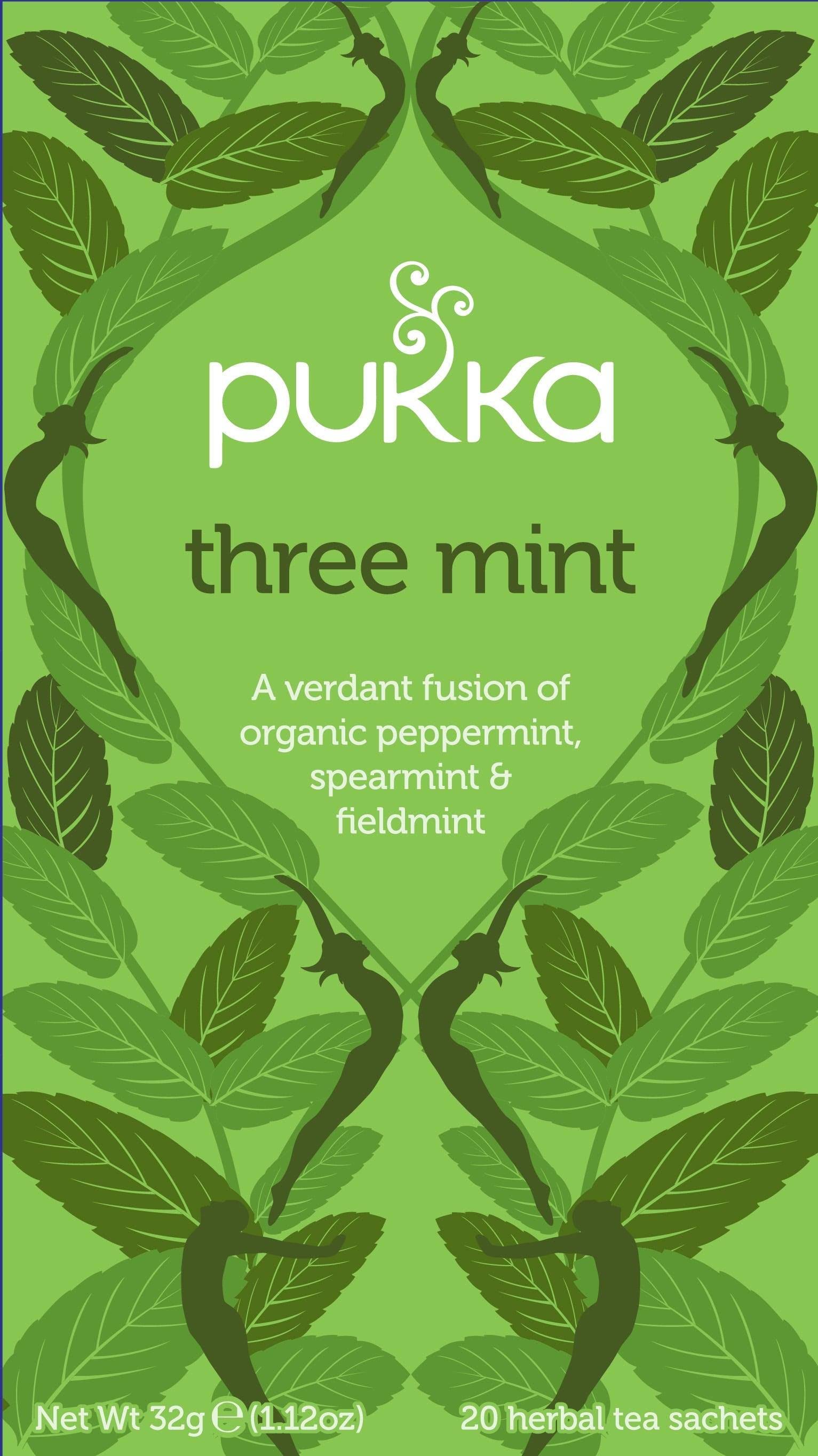 Pukka Herbal Tea - Three Mint, 20 Sachets