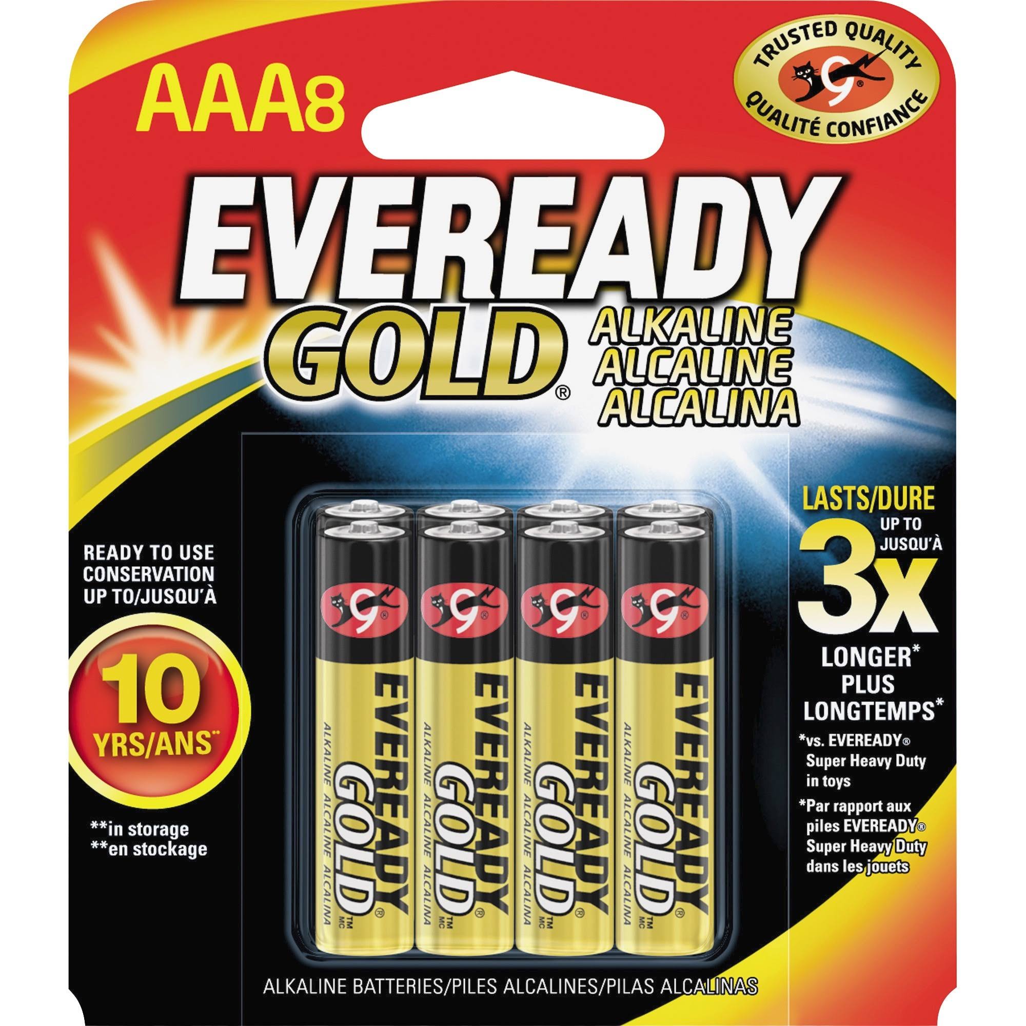 Eveready Gold Batteries - AAA. 8 Batteries