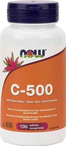 Now C 500 with 40mg Rose Hips Citrus Free 100 Tablets